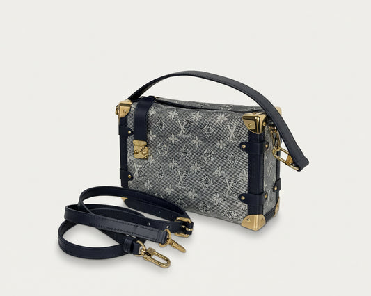 Louis Vuitton Side Trunk MM in Monoglam Jacquard and Leather Trim MicrochippedC3