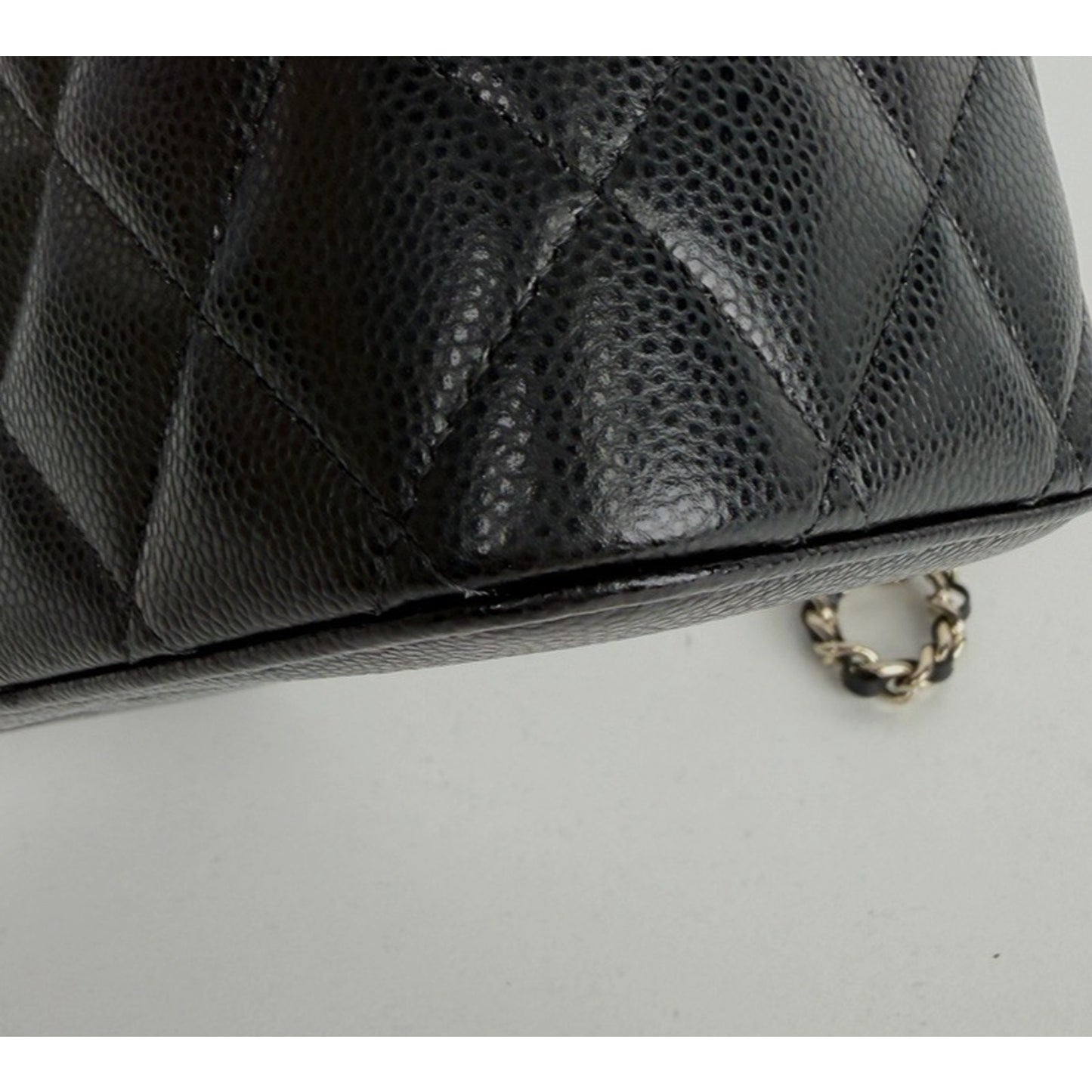 Chanel Vanity Case Bag Small in Black Caviar Leather With Chain NFC B1