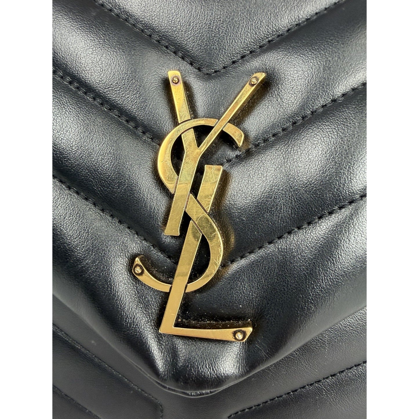 Saint Laurent Loulou Large Shoulder Bag in Black Quilted Leather C5