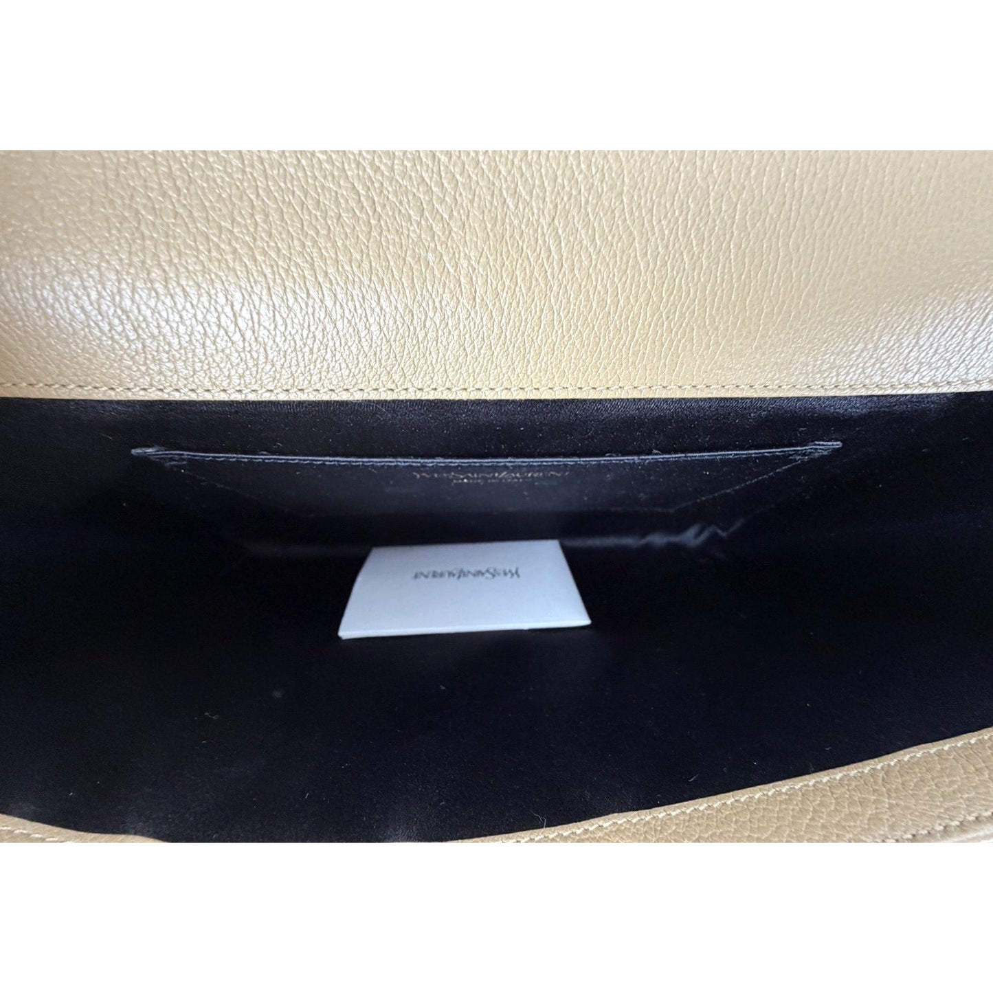 Saint Laurent Belle De Jour Large Clutch Bag in Beige Leather S19