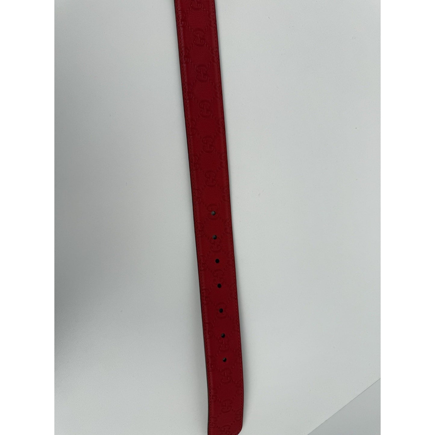 Gucci GG Gold Buckle Red Guccissima Monogram Leather Belt 90 cm