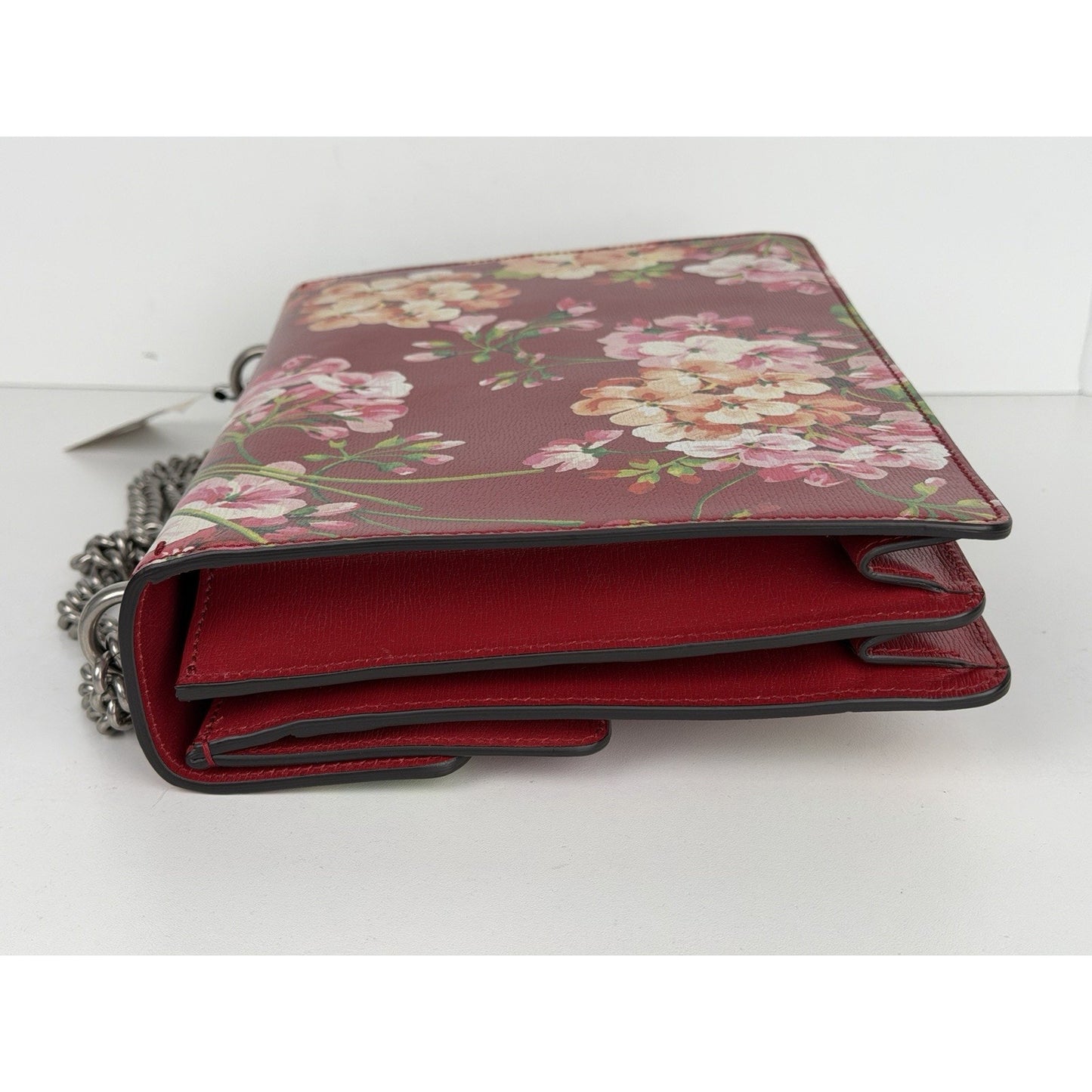 Gucci Dionysus Medium Shoulder Bag Blooms Print in Red Calfskin Leather S16