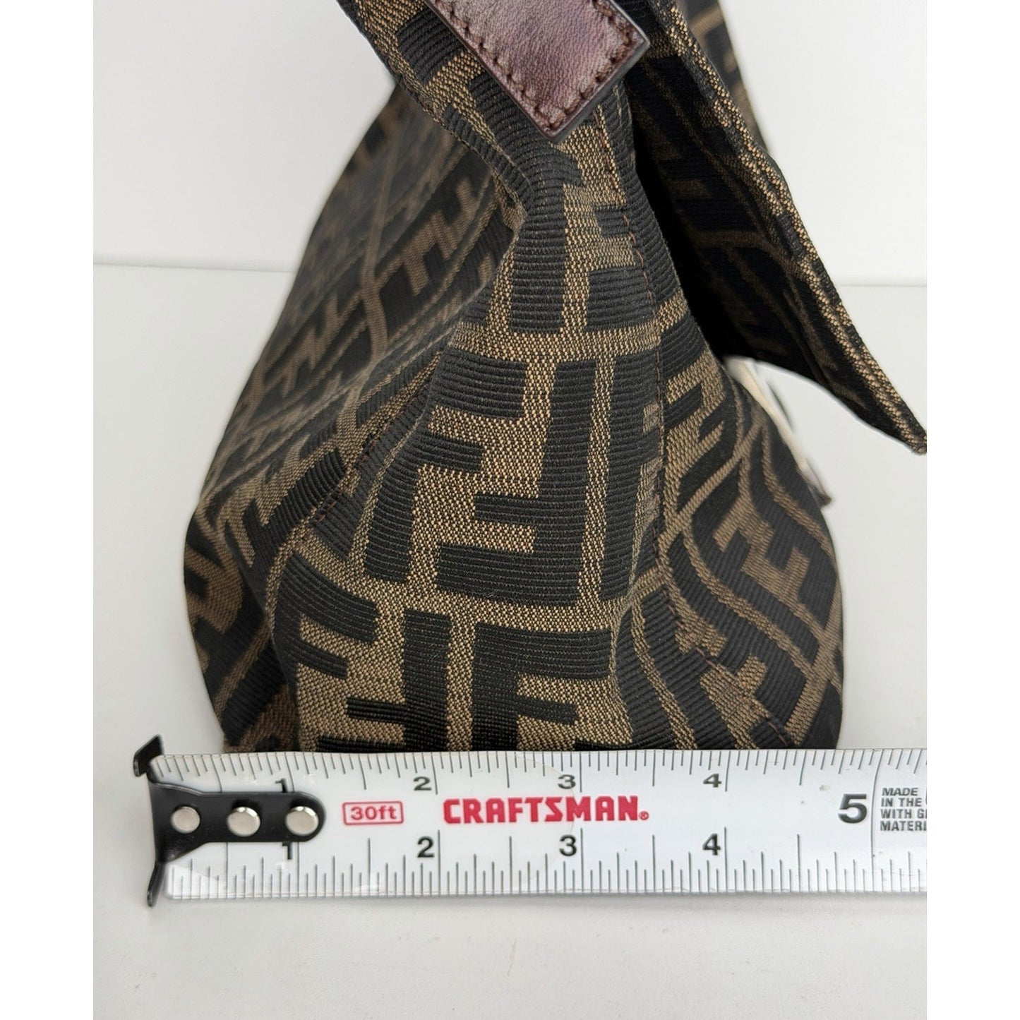 Fendi Zucca Mama Baguette Tobacco Medium Shoulder Bag in Brown Canvas E1
