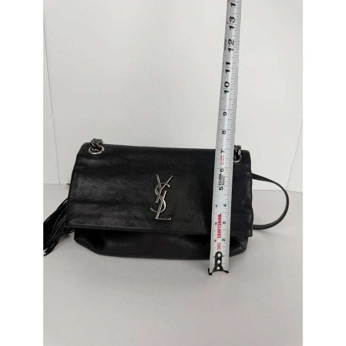 Saint Laurent West Hollywood Medium Chain Crossbody Bag In Black Leather S-10