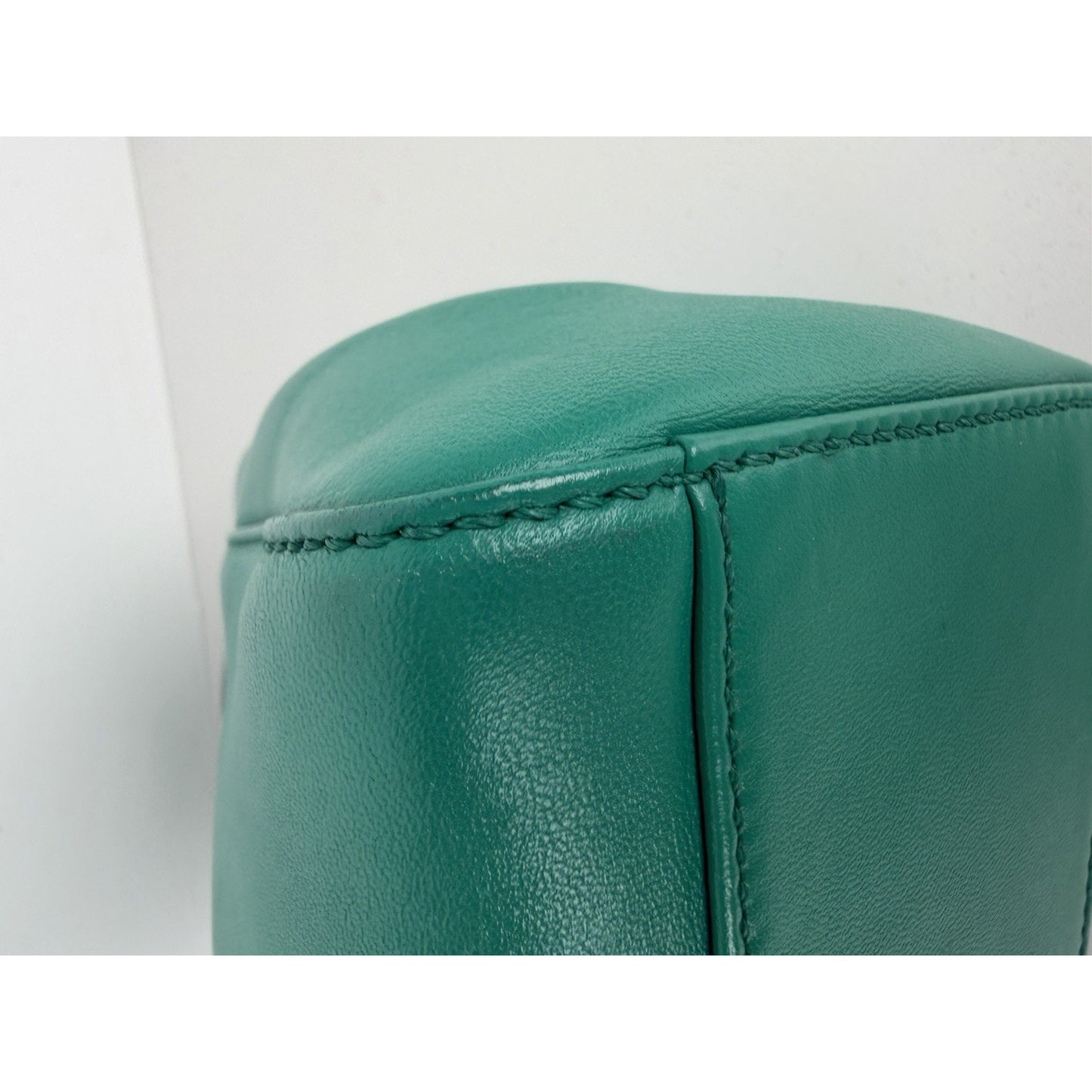 Fendi Peekaboo Handbag Mini in Emerald Green Leather & Gold Hardware S-07