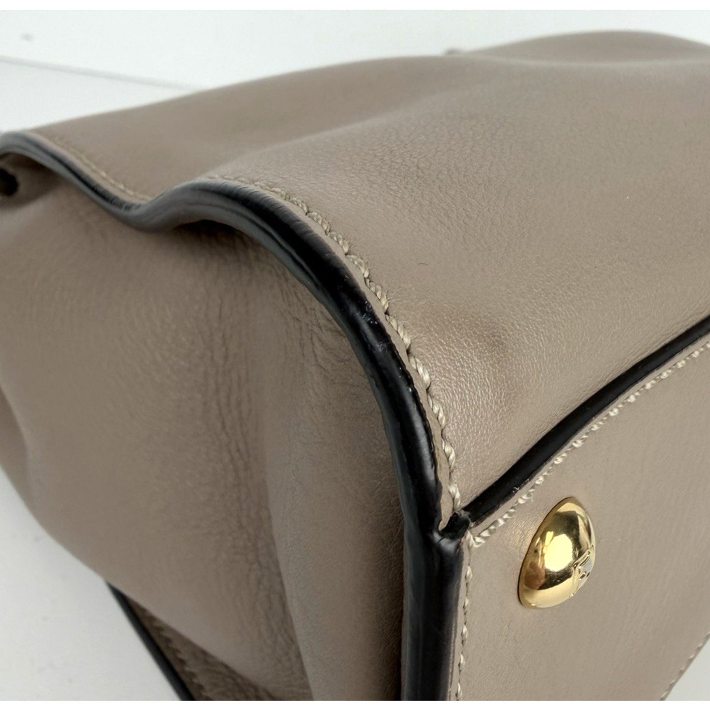 Fendi Vitello Peekaboo Seta Plexiglass Tortoise Medium Satchel Bag Leather D5