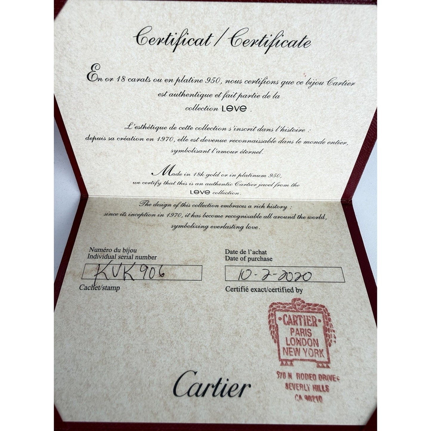 Cartier Love Bracelet Classic Model in 18k Yellow Gold Size 16