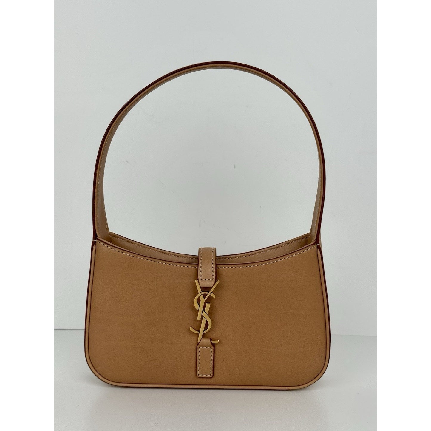 Saint Laurent Le 5 A 7 Brown Leather Top Handle Bag (2)