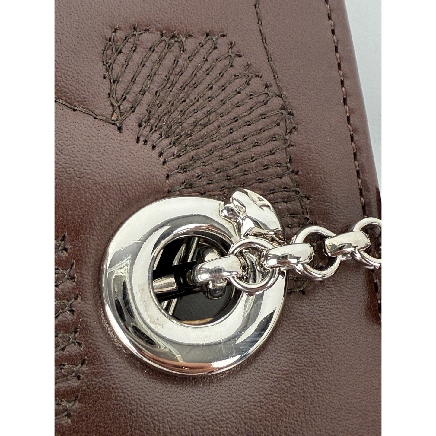 Cartier Panthere Brown Leather Shoulder Bag