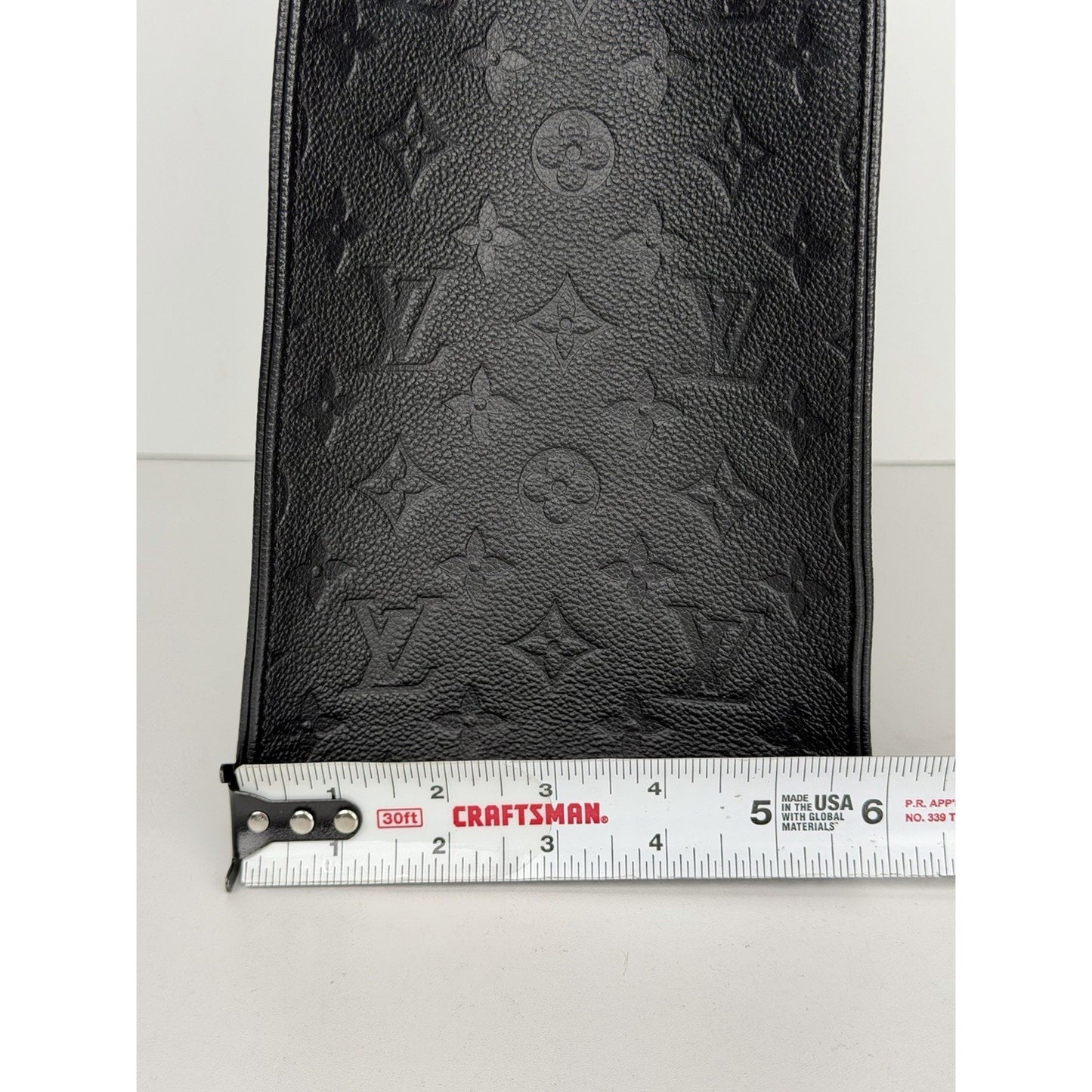 Louis Vuitton OnTheGo MM Tote Bag Black Monogram Empreinte Leather NFC C4