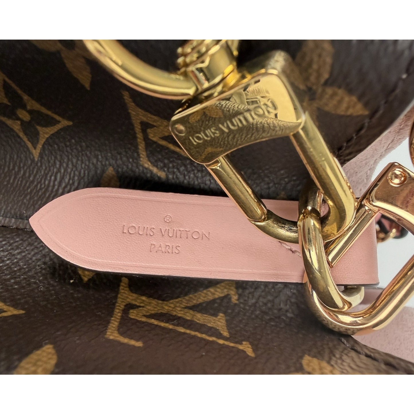 Louis Vuitton NéoNoé MM Bag Brown Monogram Canvas & Rose Poudre Leather 2018 F1