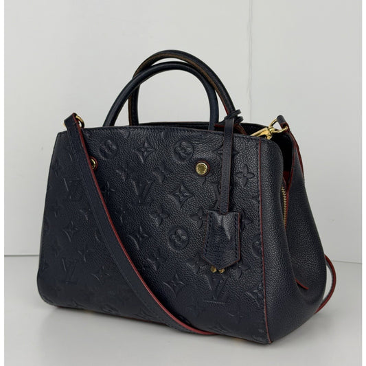 Louis Vuitton Monogram Empreinte Montaigne BB Handbag Marine and Rouge 2018 C2