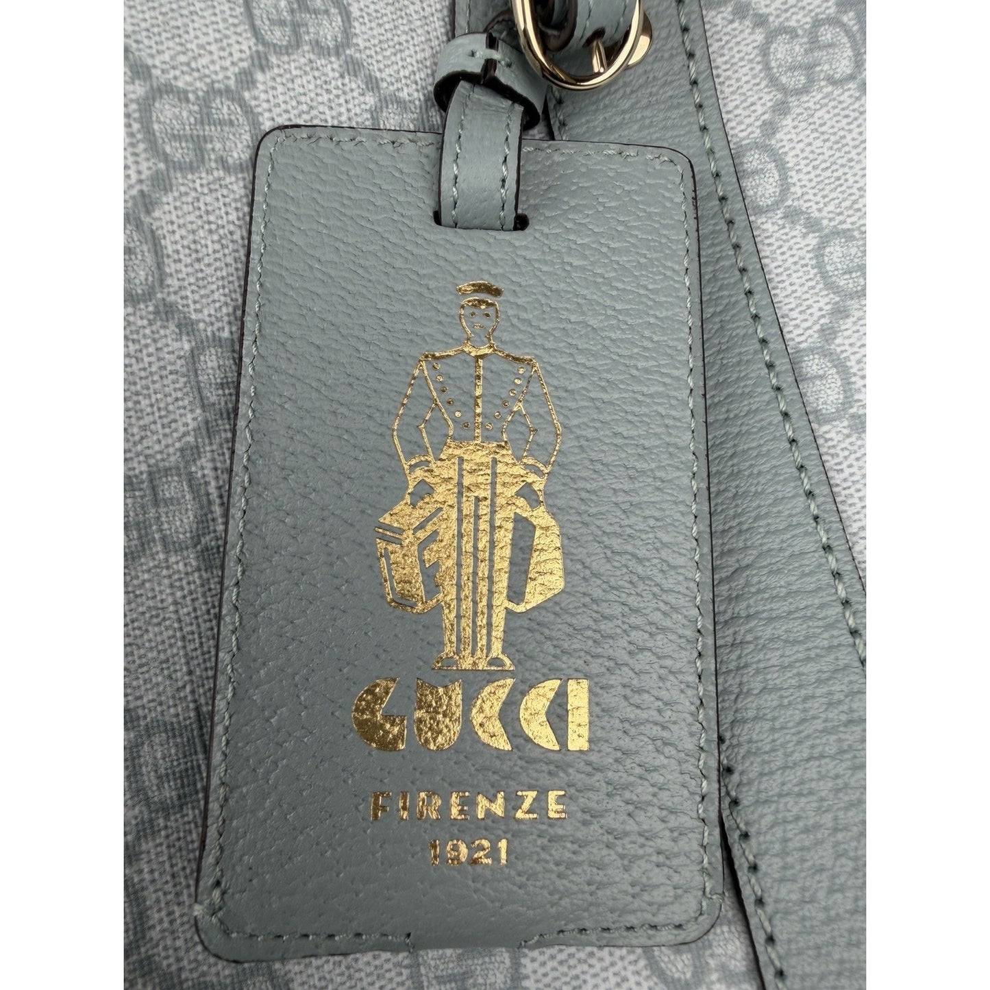 Gucci Ophidia Medium Duffle Bag in Blue GG Supreme Canvas and Leather