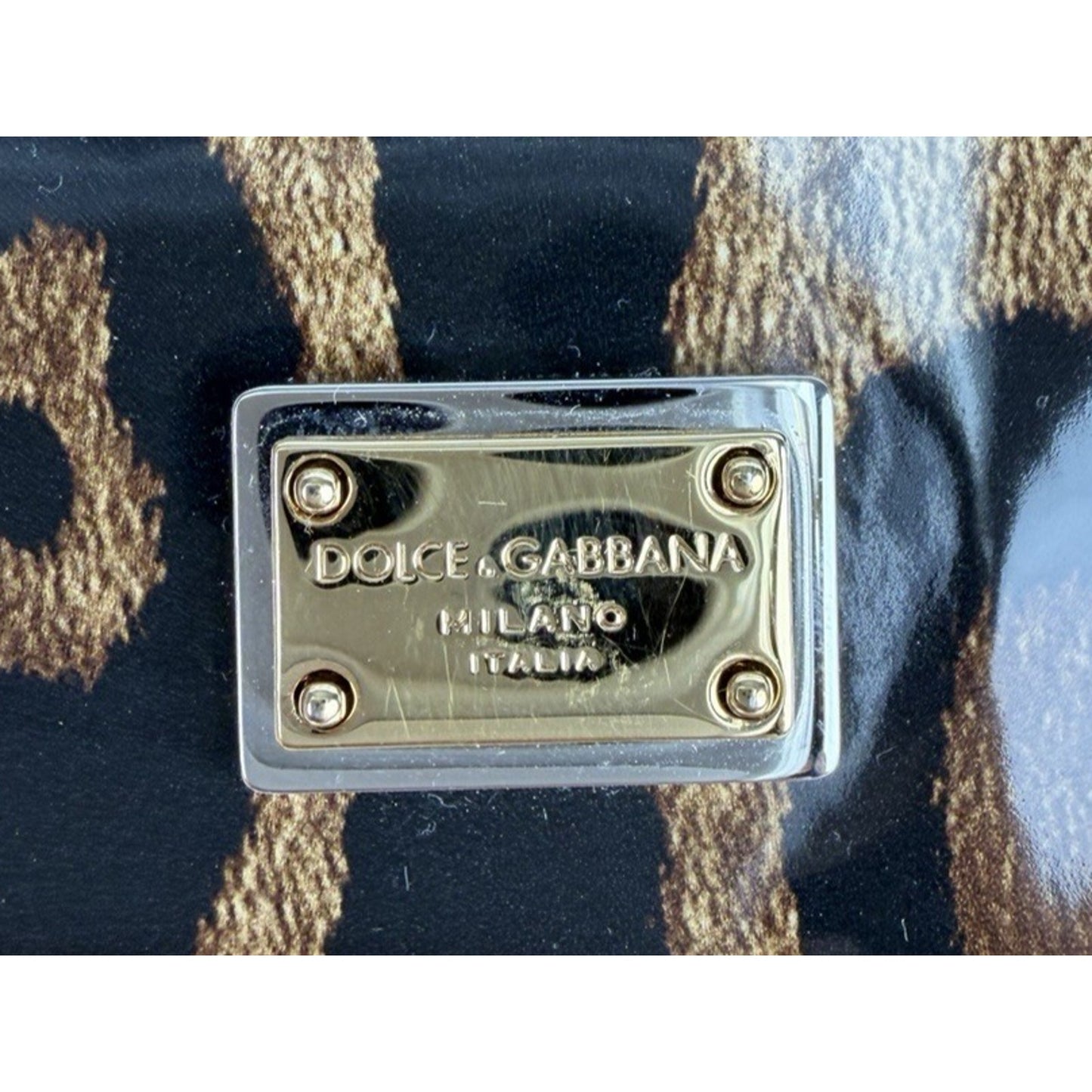 Dolce & Gabbana Medium Sicily Bag in Leopard Print Polished Calfskin Leather B3