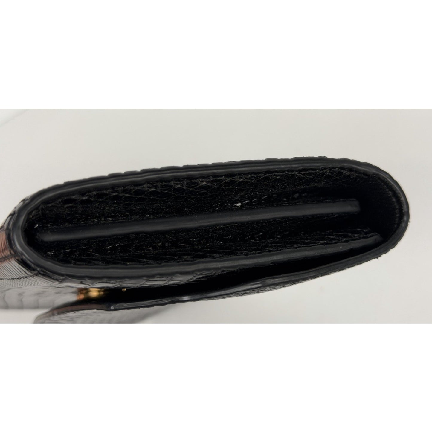 The Row Lady Wallet in Black Lizard Skin