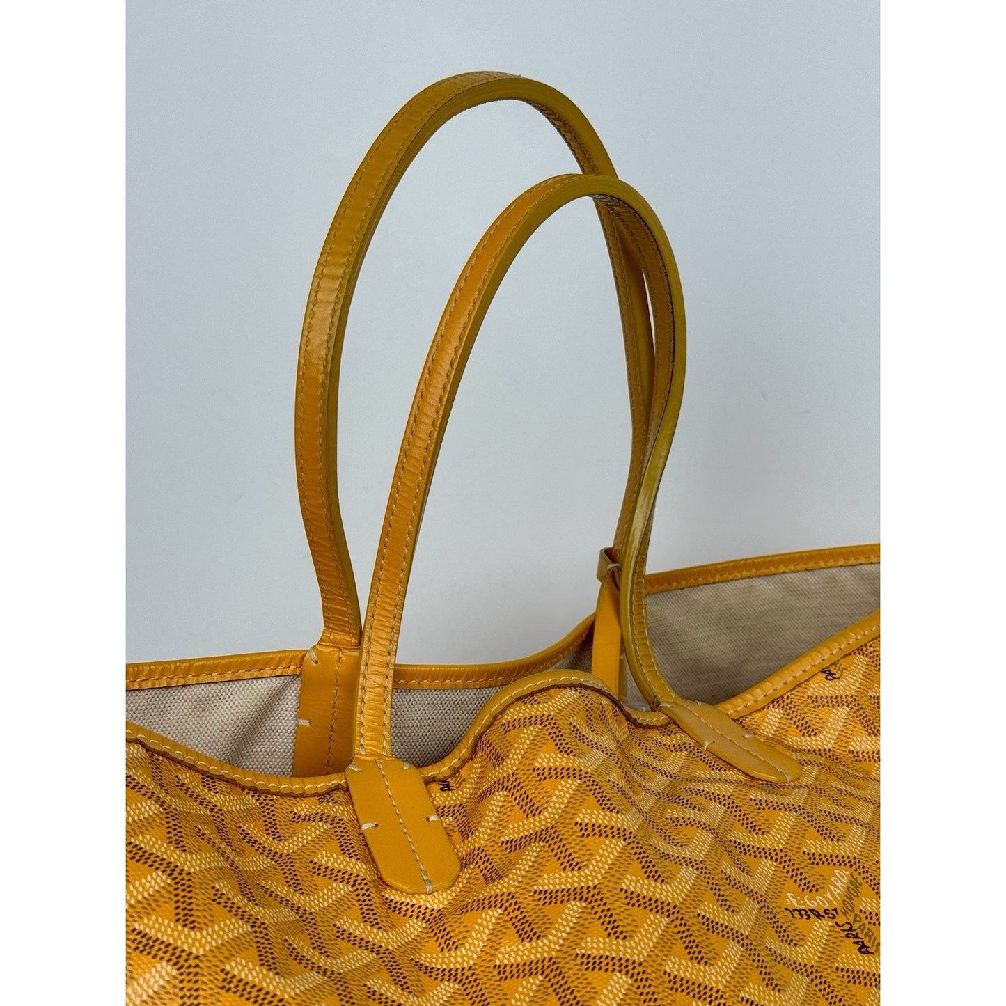Goyard Saint Louis Tote Bag in Yellow Goyardine Canvas B-5