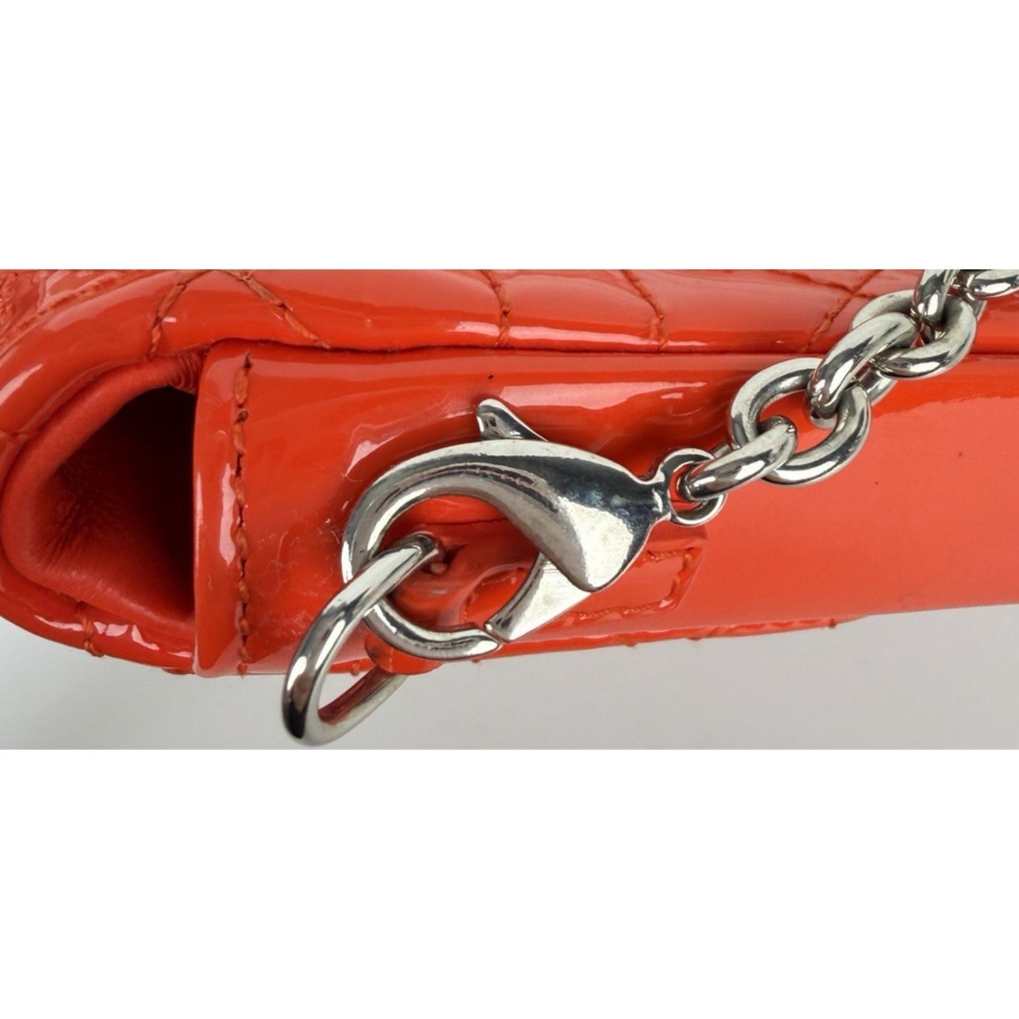 Christian Dior Miss Dior Cannage Patent Leather Wallet on Chain Red S11