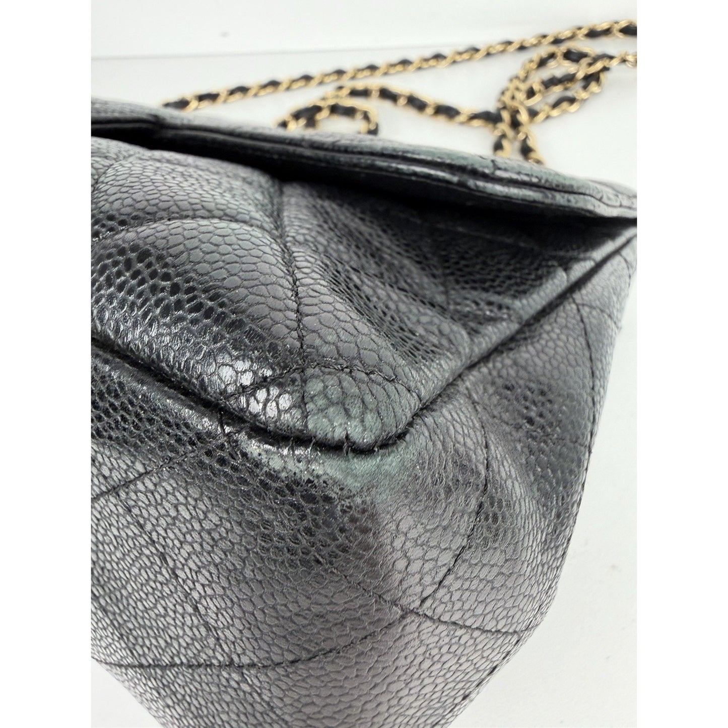 Chanel Jumbo Classic Double Flap Bag Black Quilted Caviar Leather 2008-2009 D3