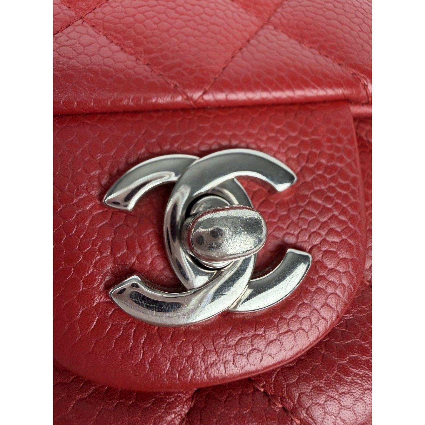 Chanel Classic Mini Rectangular Flap Bag in Red Caviar Leather 2013-2014 B4