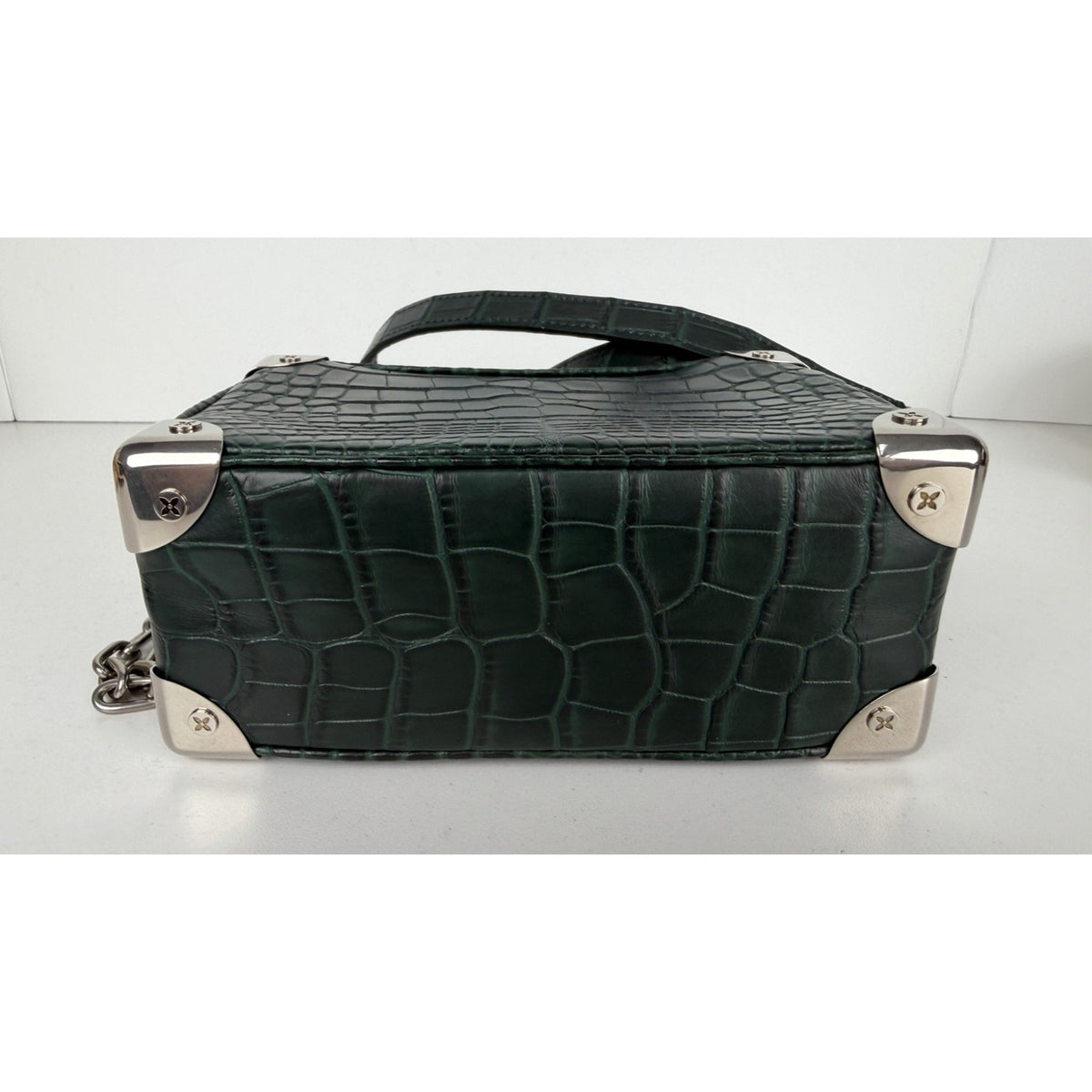 Louis Vuitton Soft Trunk Crossbody Bag Mini in Green Crocodile Leather NFC E2