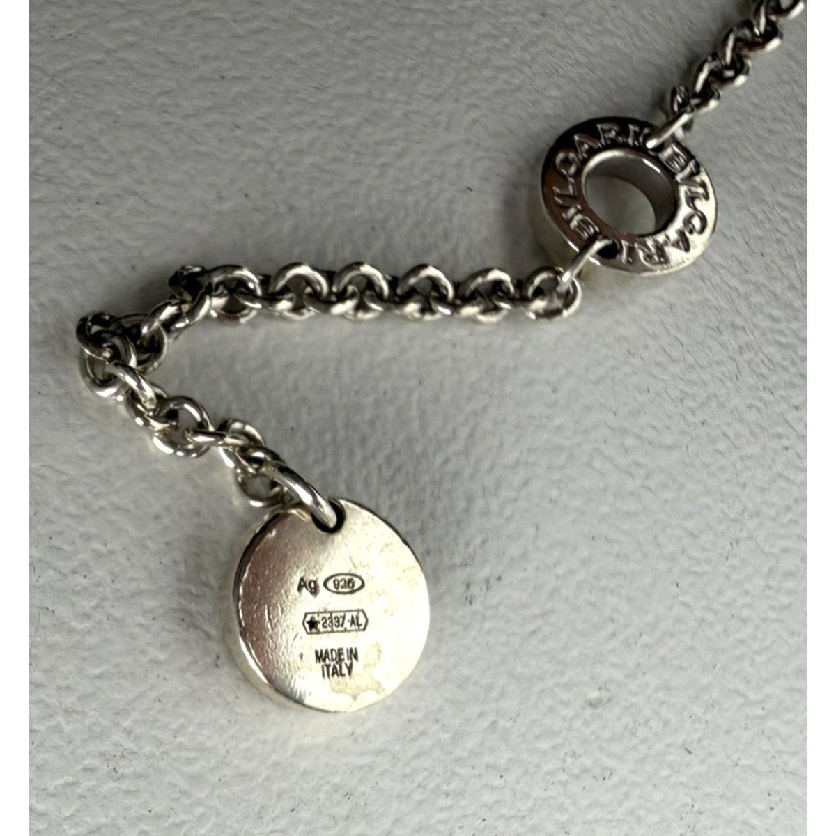 Bvlgari Save The Children Pendant Necklace in Silver and Black Ceramic