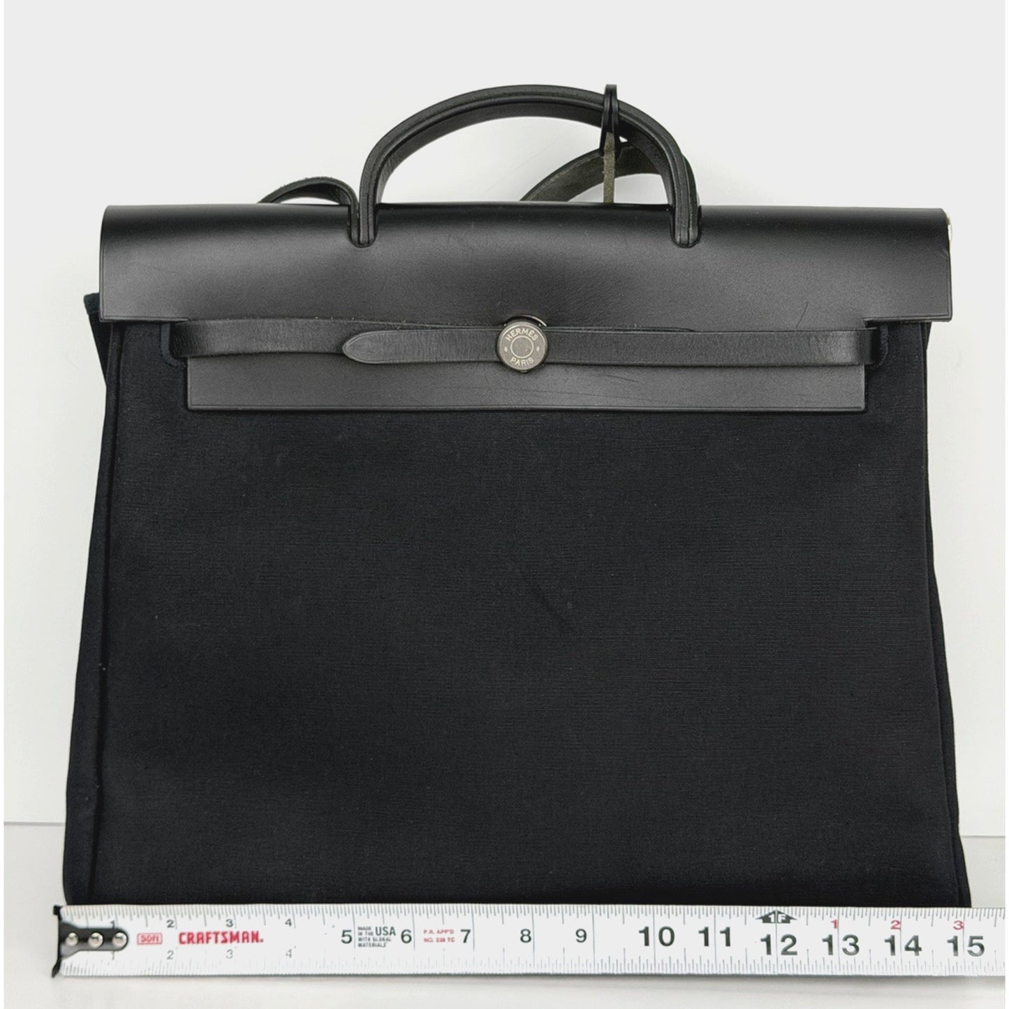 Hermes Military Toile Vache Hunter Herbag Messenger 39 in Black 2001 E2