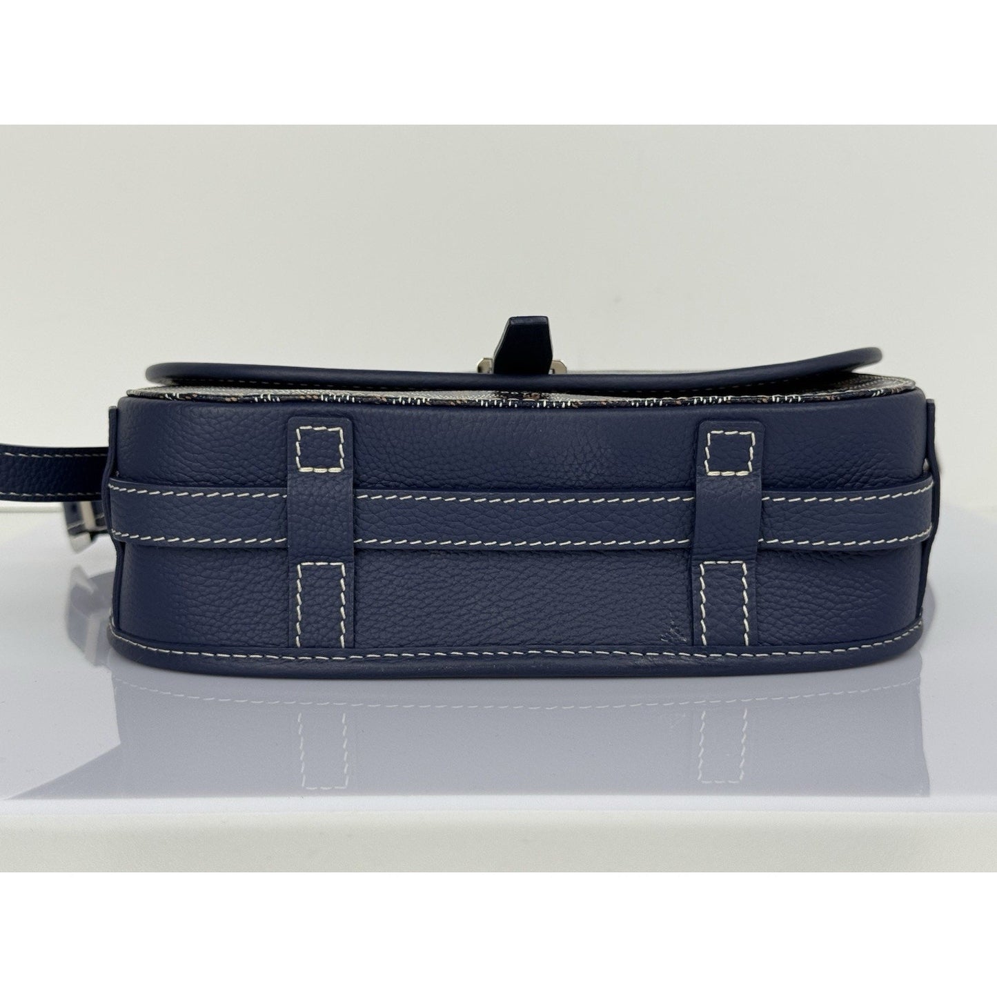 Goyard Belvedere Bag Blue Canvas Leather Crossbody