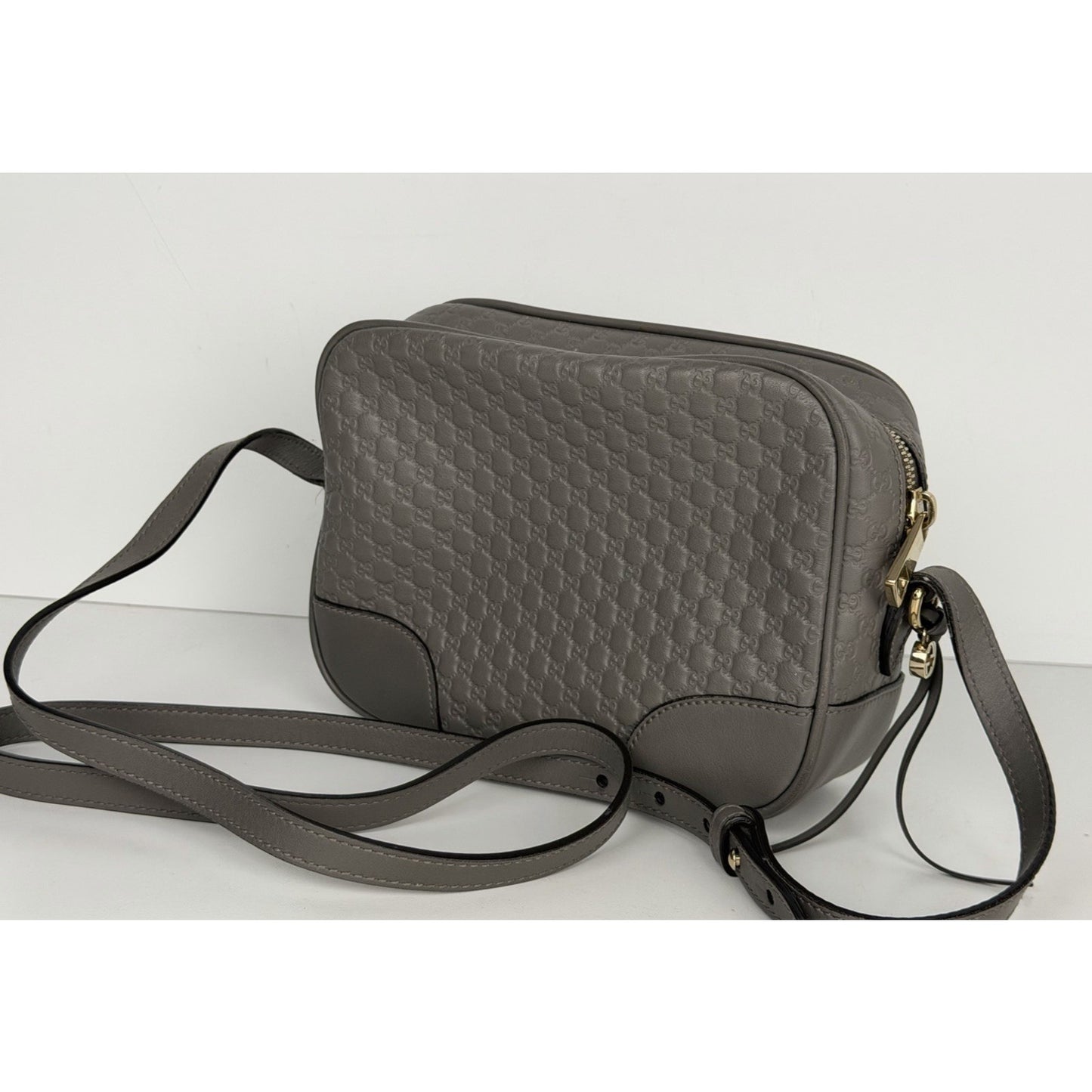 Gucci Bree Crossbody Bag Gray Microguccissima Leather S08