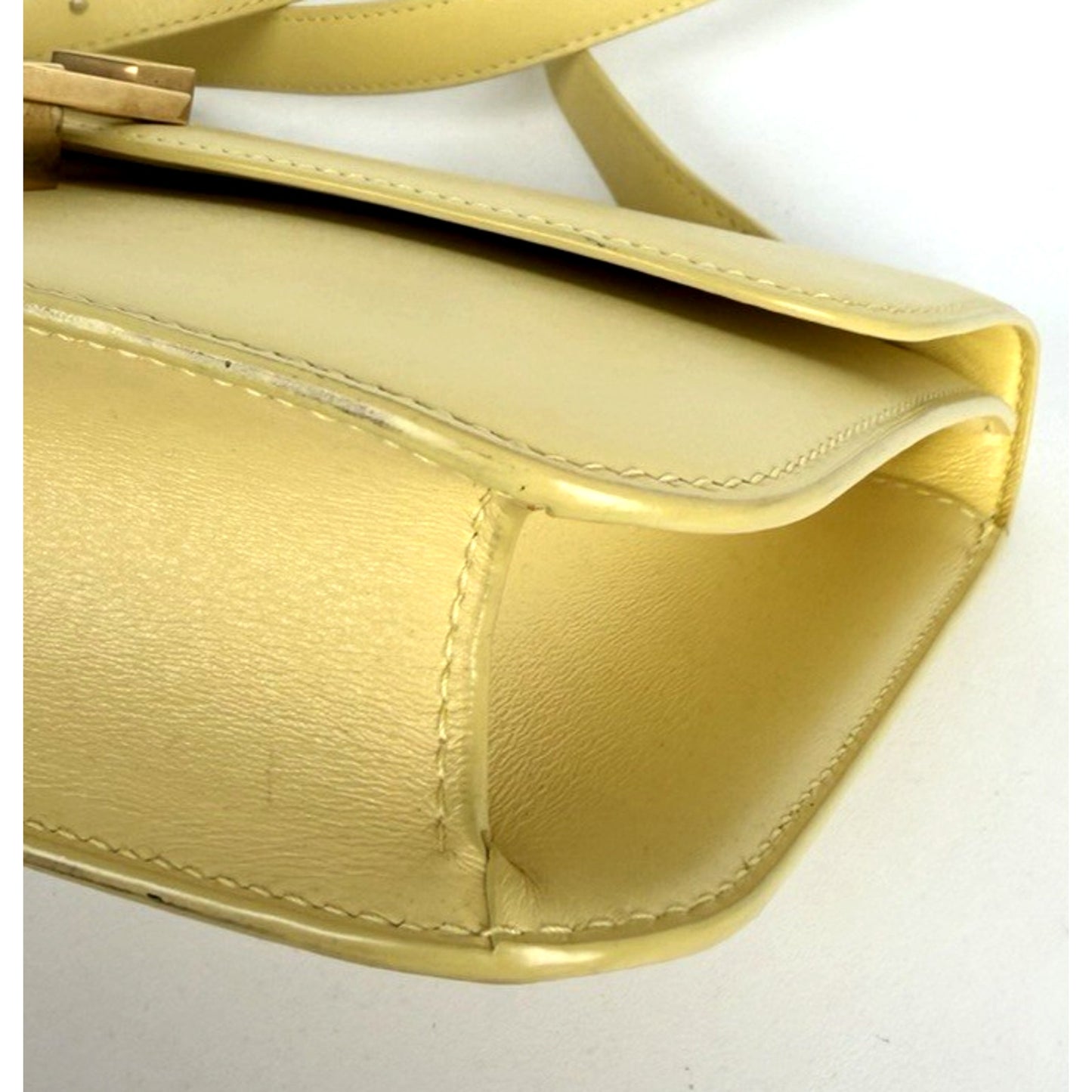 Saint Laurent Le Carre Shoulder Bag in Yellow Leather with Prominent Gold S19