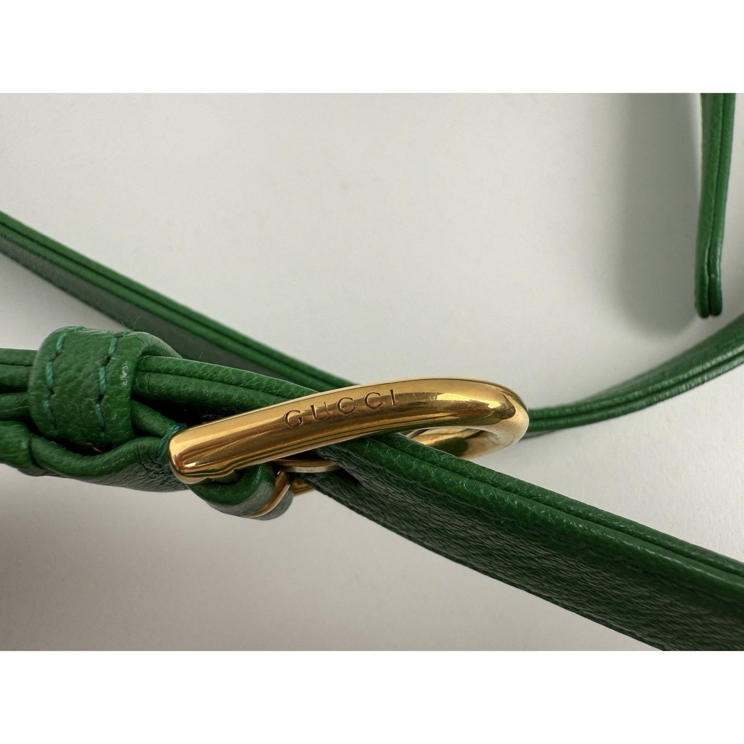 GUCCI Aphrodite GG 2 Way Shoulder Bag Green Calfskin Leather