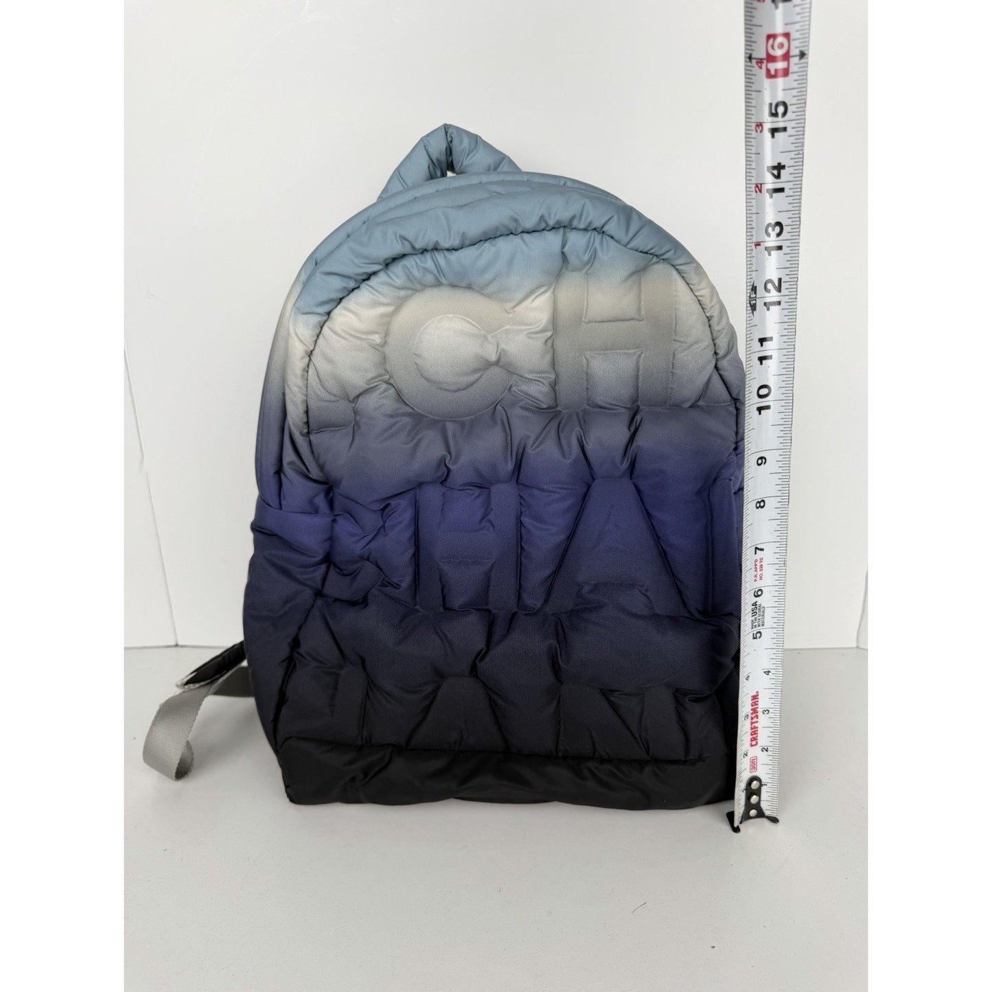 Chanel Doudoune Puffer Backpack in Blue Ombre Logo Embossed Nylon 2018 B-6