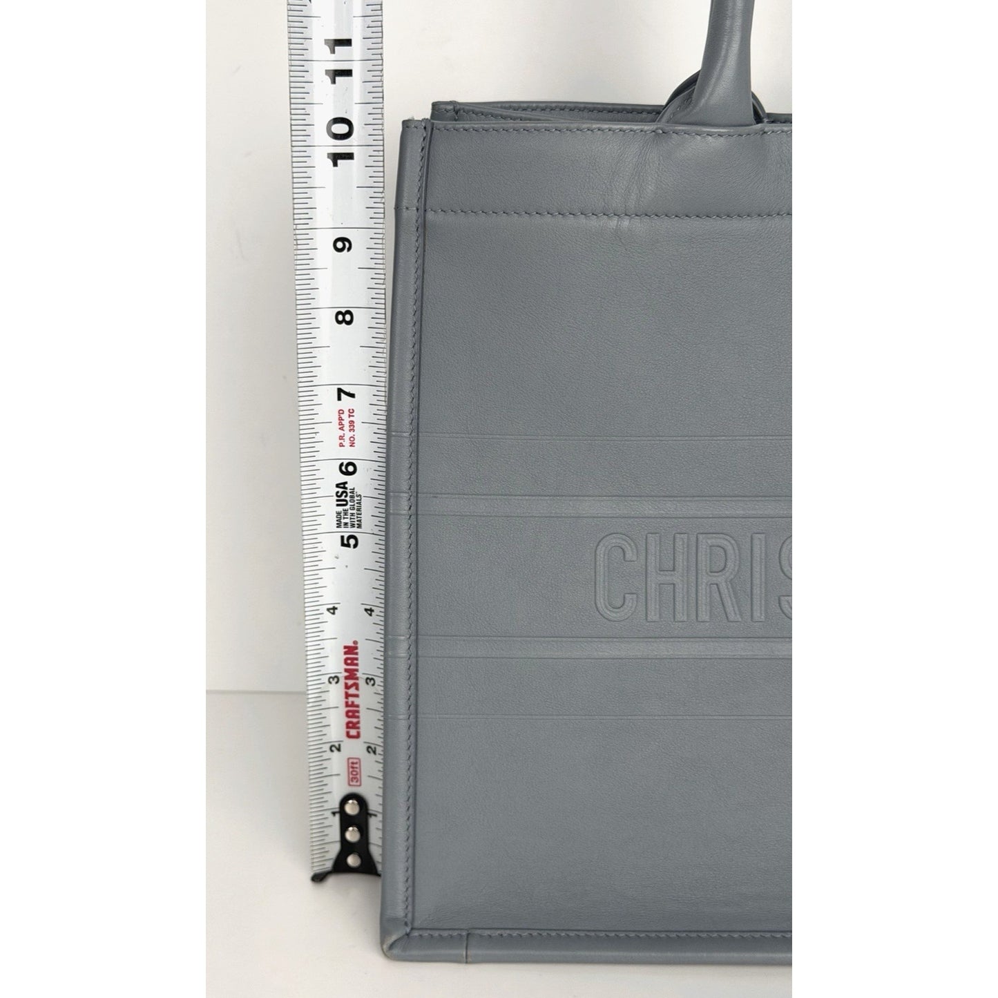 Christian Dior Book Tote Bag Medium in Gray Calfskin Leather 2020 F3