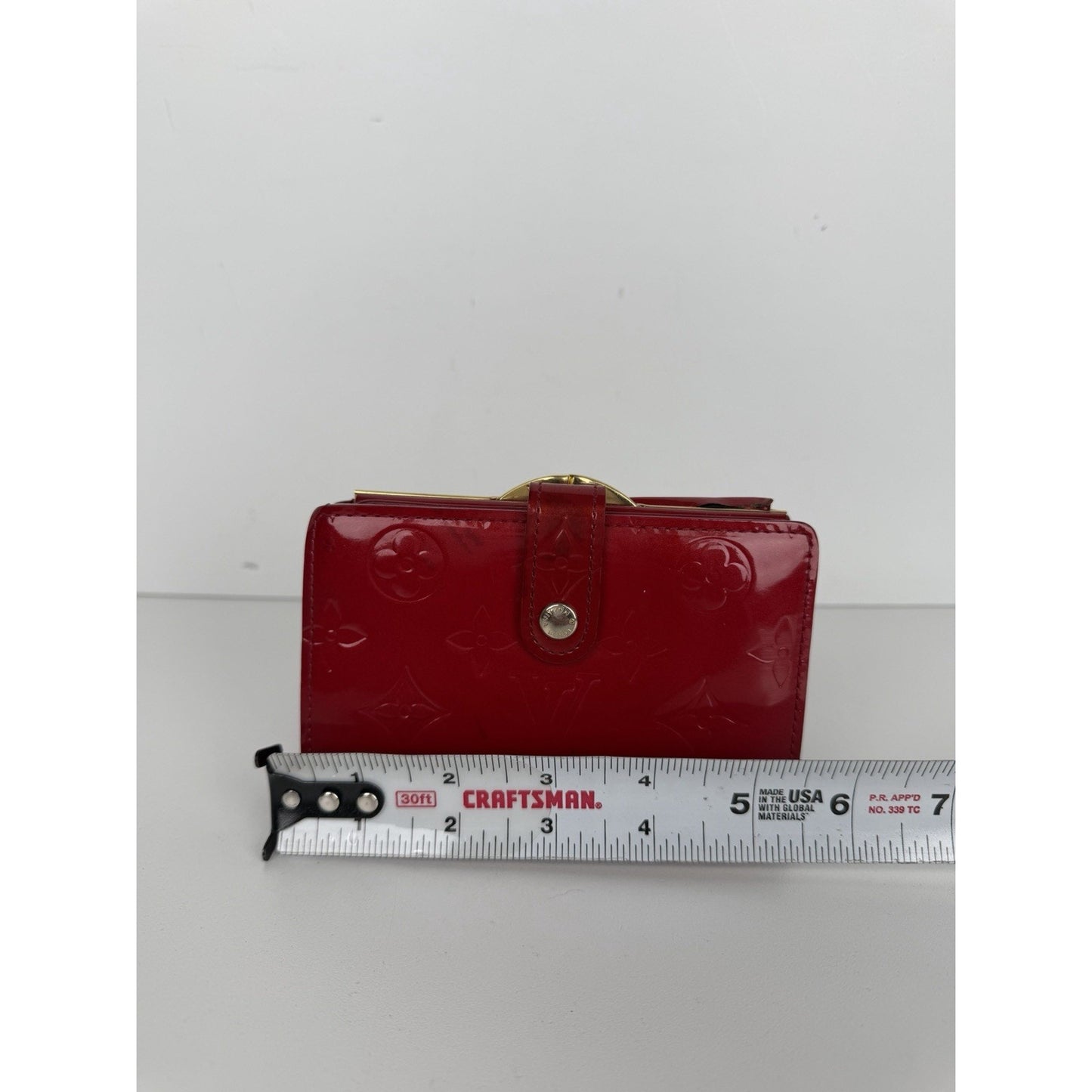 Louis Vuitton LV Monogram Vernis Patent Leather French Purse Wallet in Red 2007
