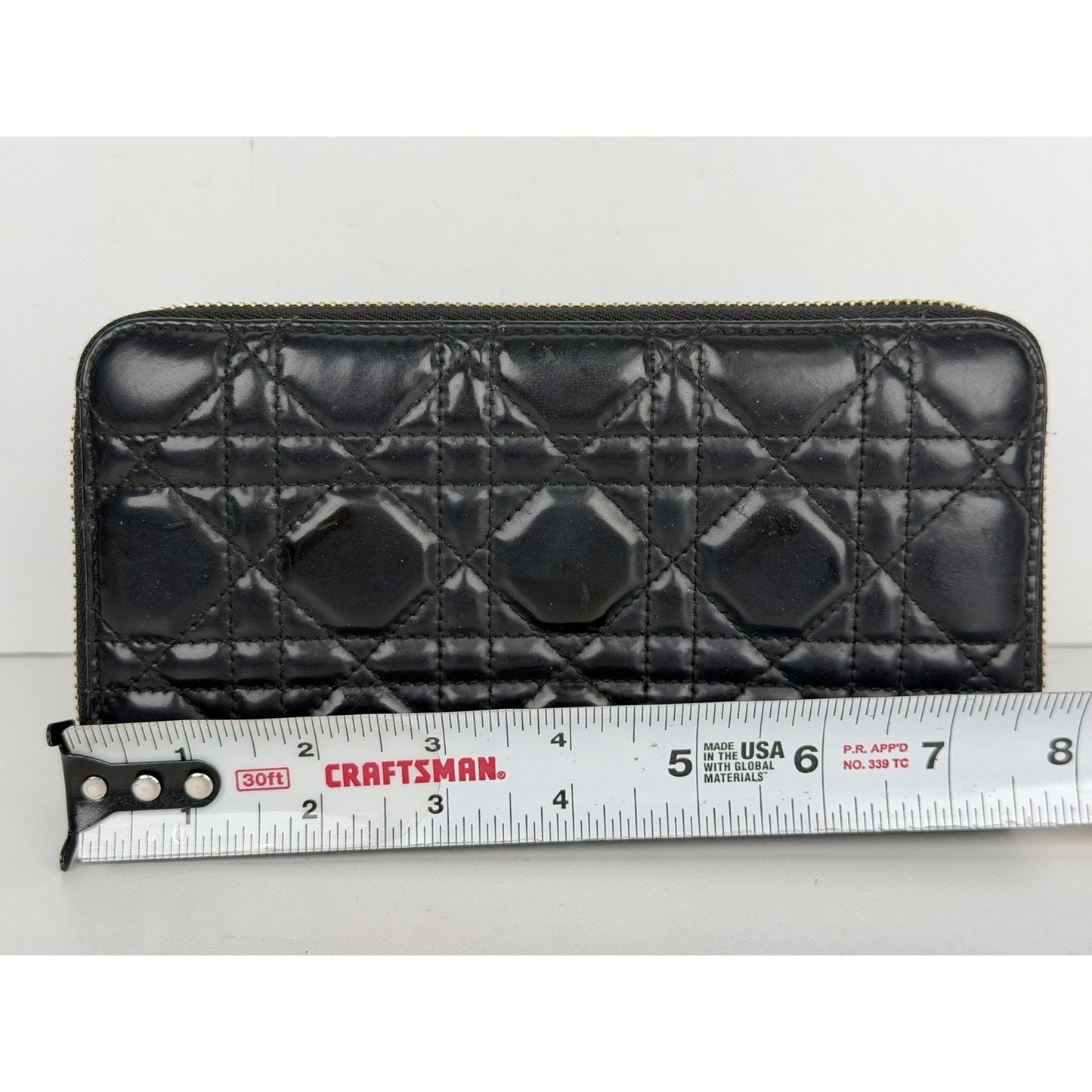 Christian Dior Lady Dior Continental Zip Wallet in Black Patent Leather 2009 K1