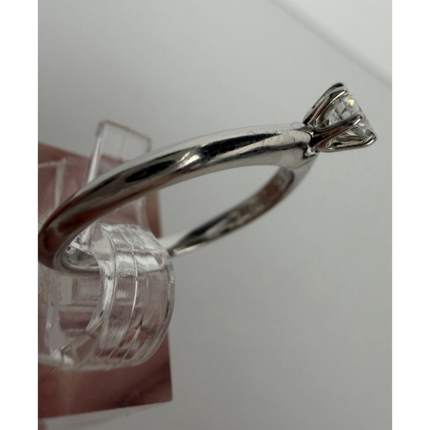 Tiffany & Co Platinum Diamond G Color VS2 Engagement Ring 0.18 Carat Size 4.75