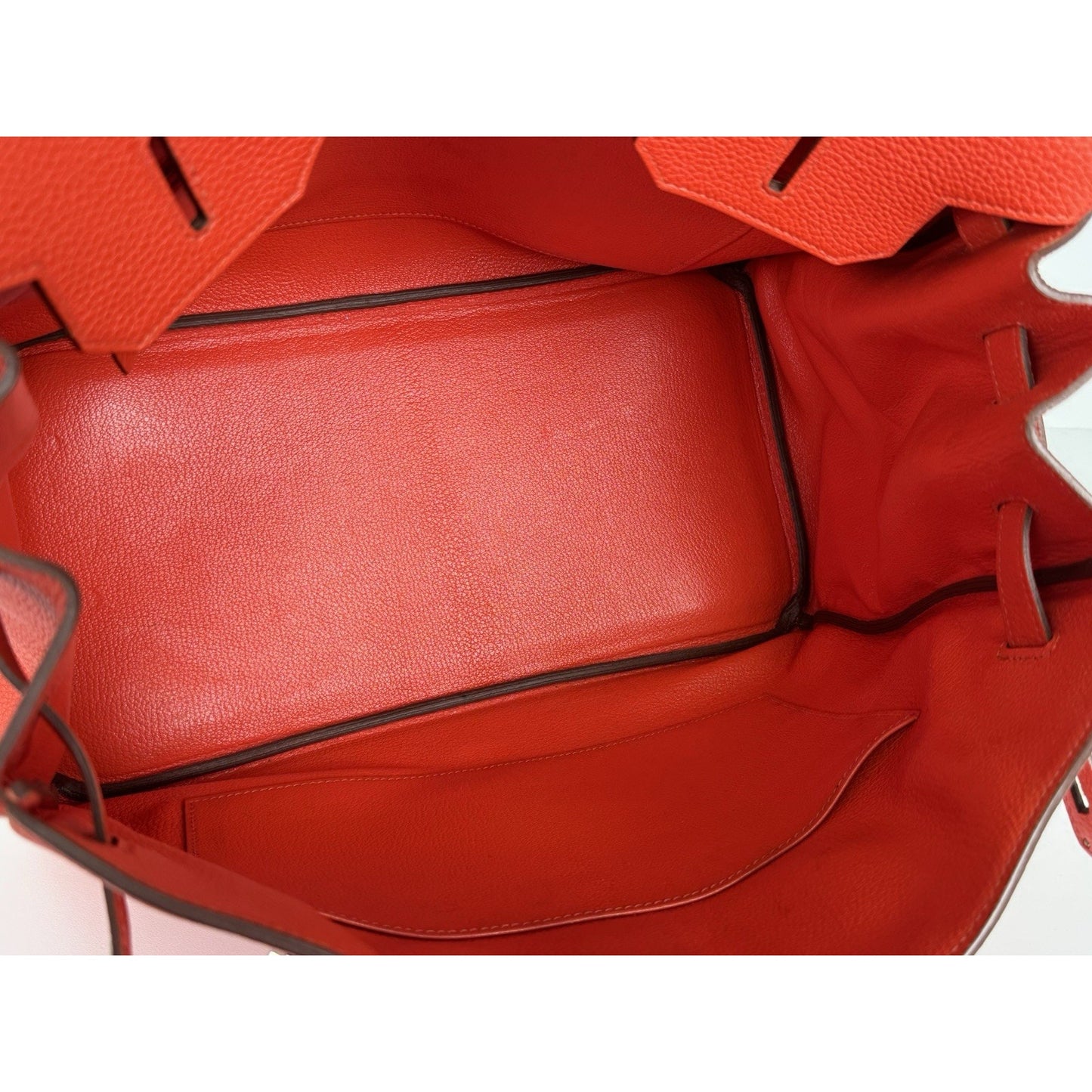 Hermes Birkin 35 Handbag in Red Clemence Leather with Palladium Hardware D-4