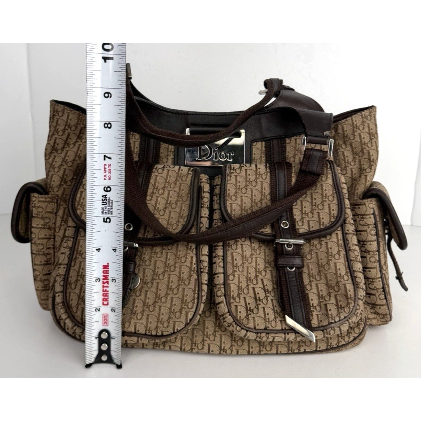 Christian Dior Diorissimo Street Chic Hobo Bag in Beige Canvas with Leather S
