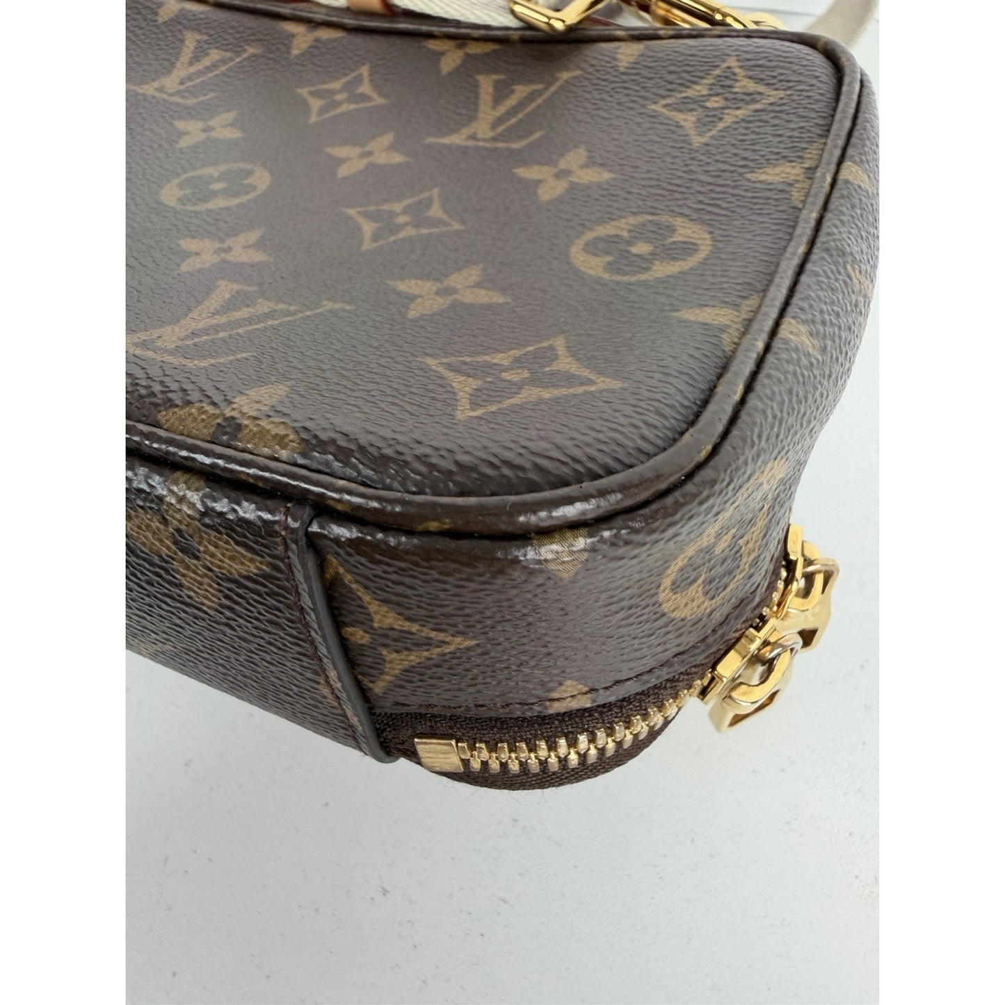Louis Vuitton Utility Shoulder Bag in Brown LV Monogram Coated Canvas NFC E-1