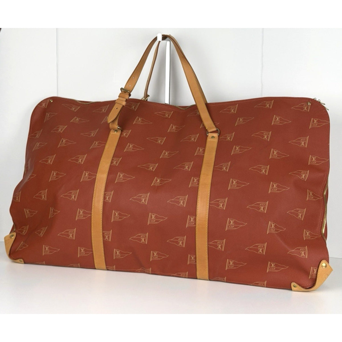 Louis Vuitton America's Cup Garment Travel Bag in Red Coated Canvas 1994 S19