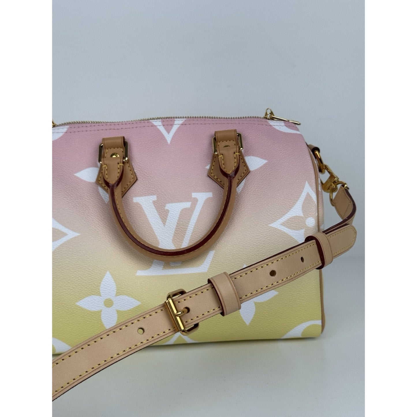 Louis Vuitton Monogram Giant By The Pool Speedy Bandouliere 25 Light Pink C-6