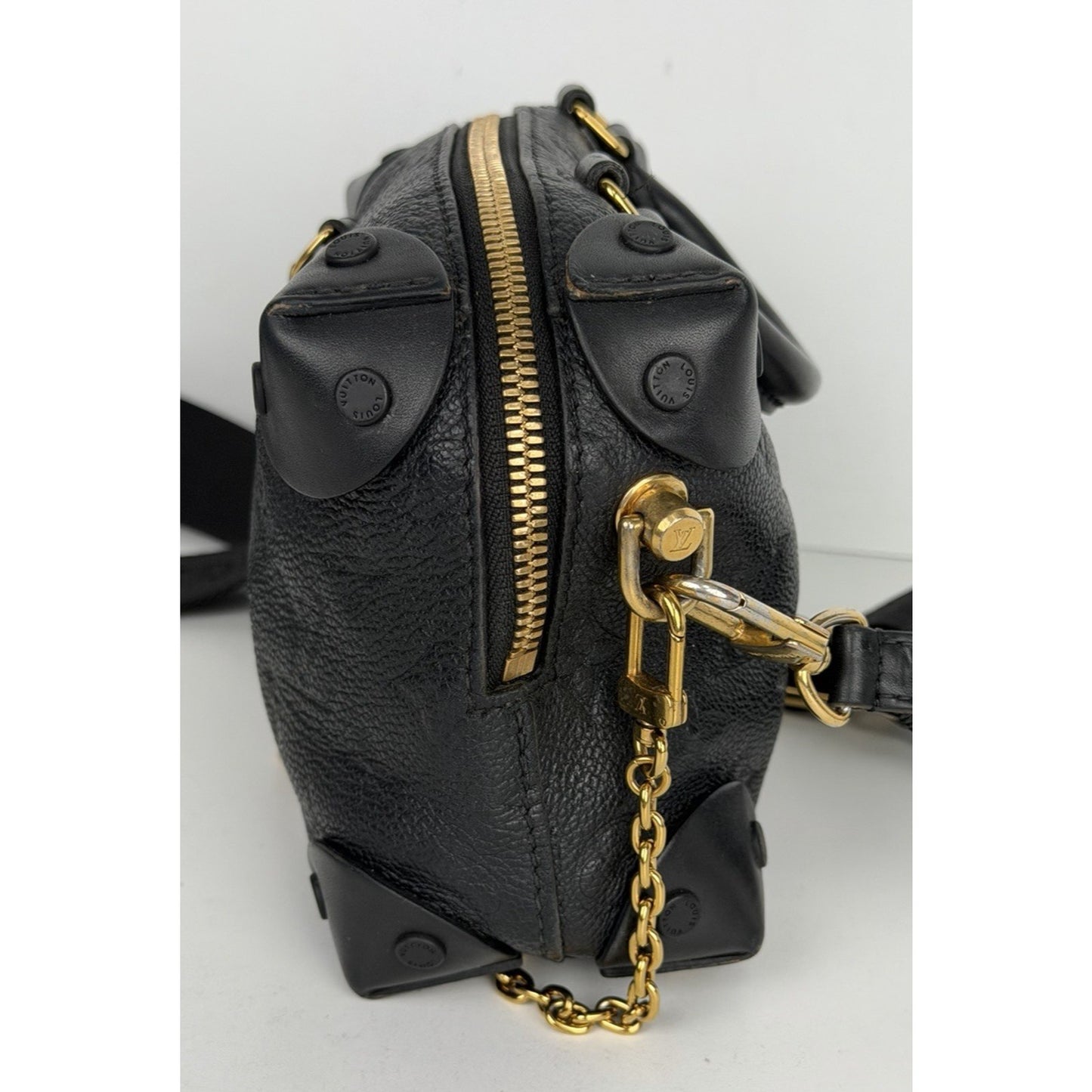Louis Vuitton Petite Malle Souple Handbag Black Empreinte Leather 2020 S18