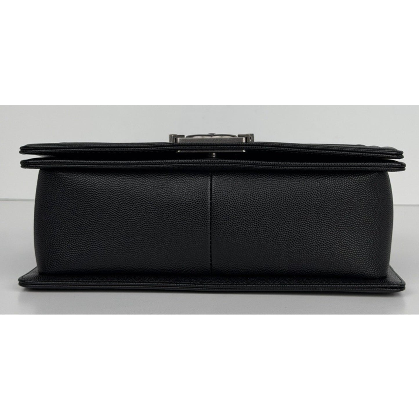 Chanel Boy Flap Bag Old Medium in Black Caviar Leather Gunmetal Hardware NFC C6