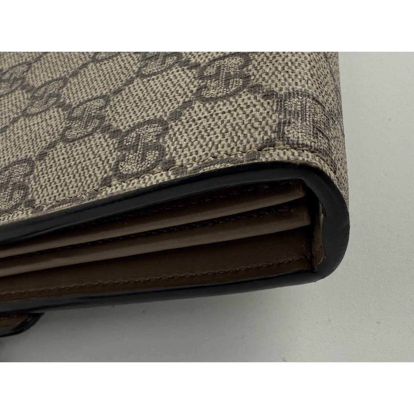 GUCCI Dionysus Supreme Canvas Wallet on Chain Crossbody Bag in Beige/Ebony