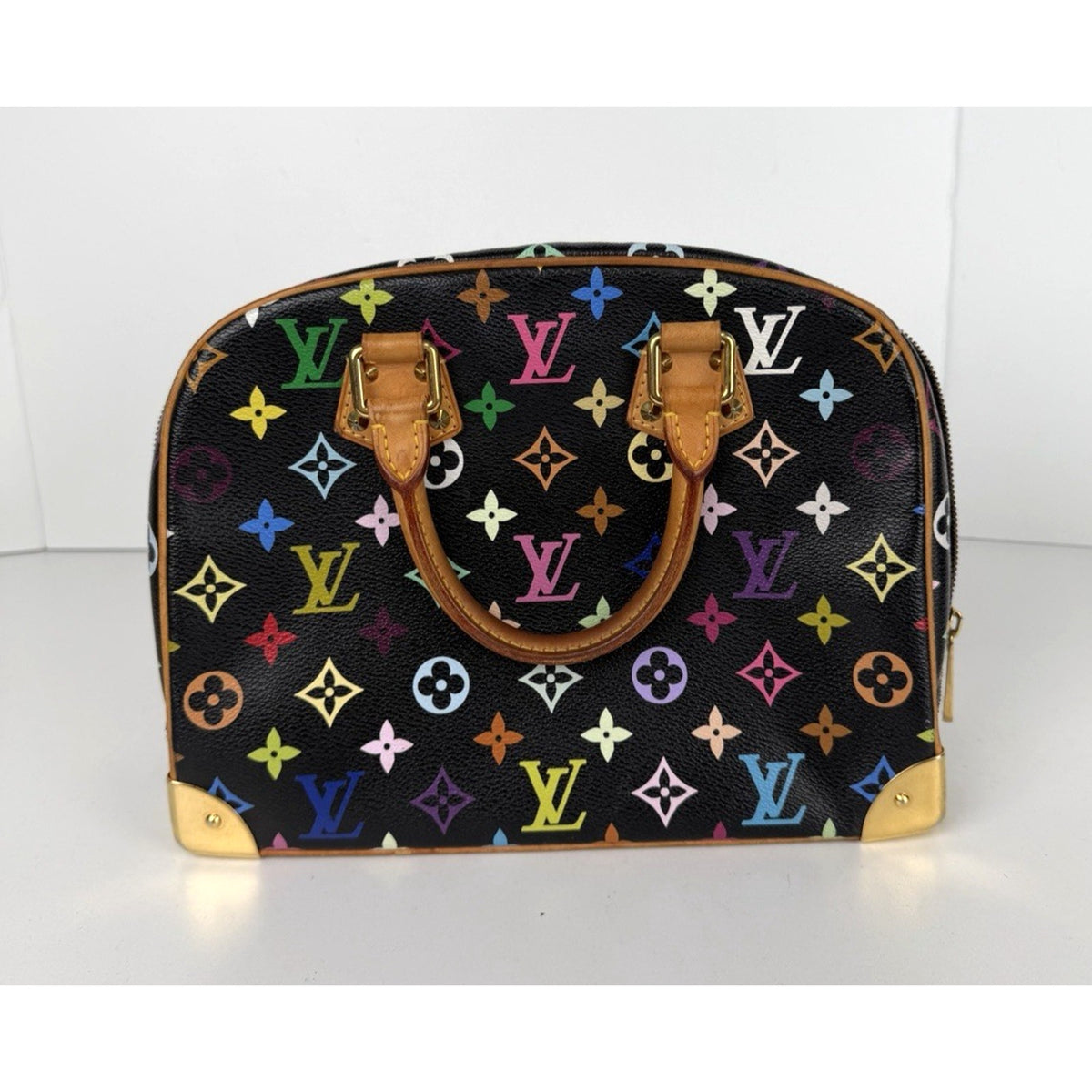 Louis Vuitton Trouville Top Handle Bag in Black Coated Canvas Vintage 2005 E2