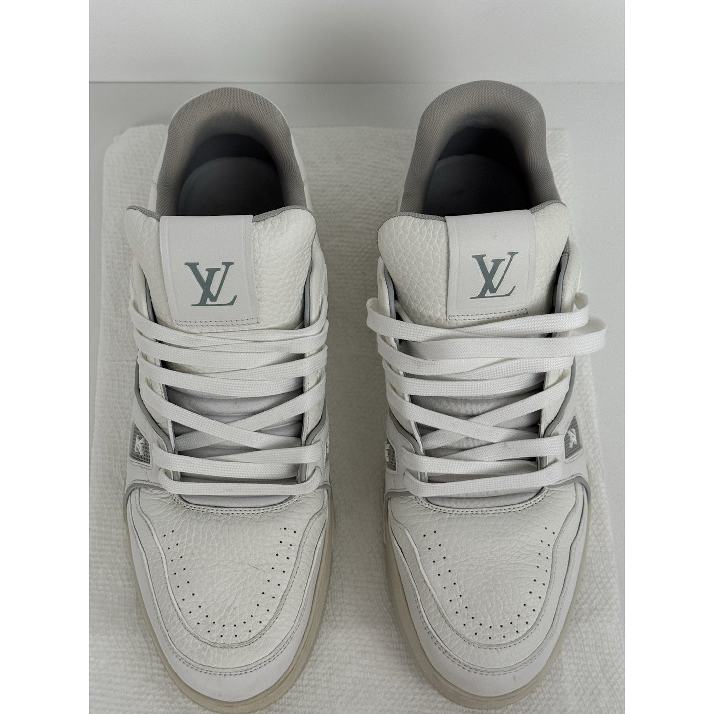 Louis Vuitton LV Trainer White Leather Men's Sneakers Size 9