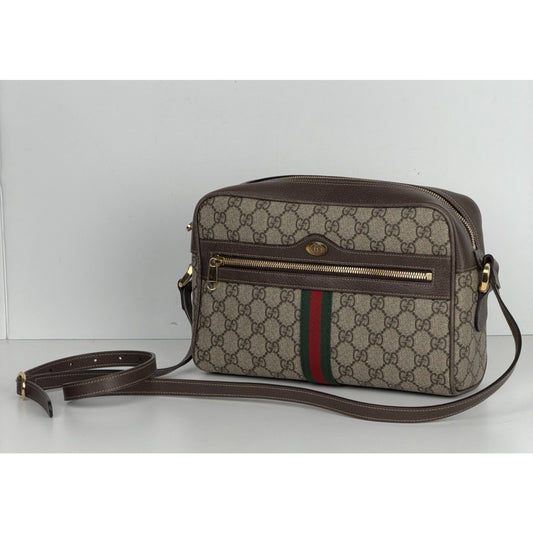 Gucci Ophidia Supreme Monogram Small Shoulder Bag Brown S06