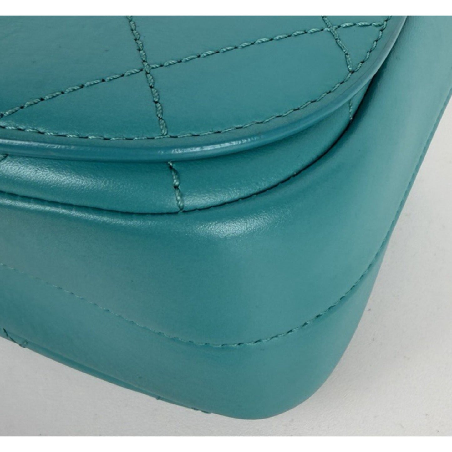 Chanel Stitched Covered CC Flap Mini Bag in Quilted Turquoise Calfskin 2017 E-5