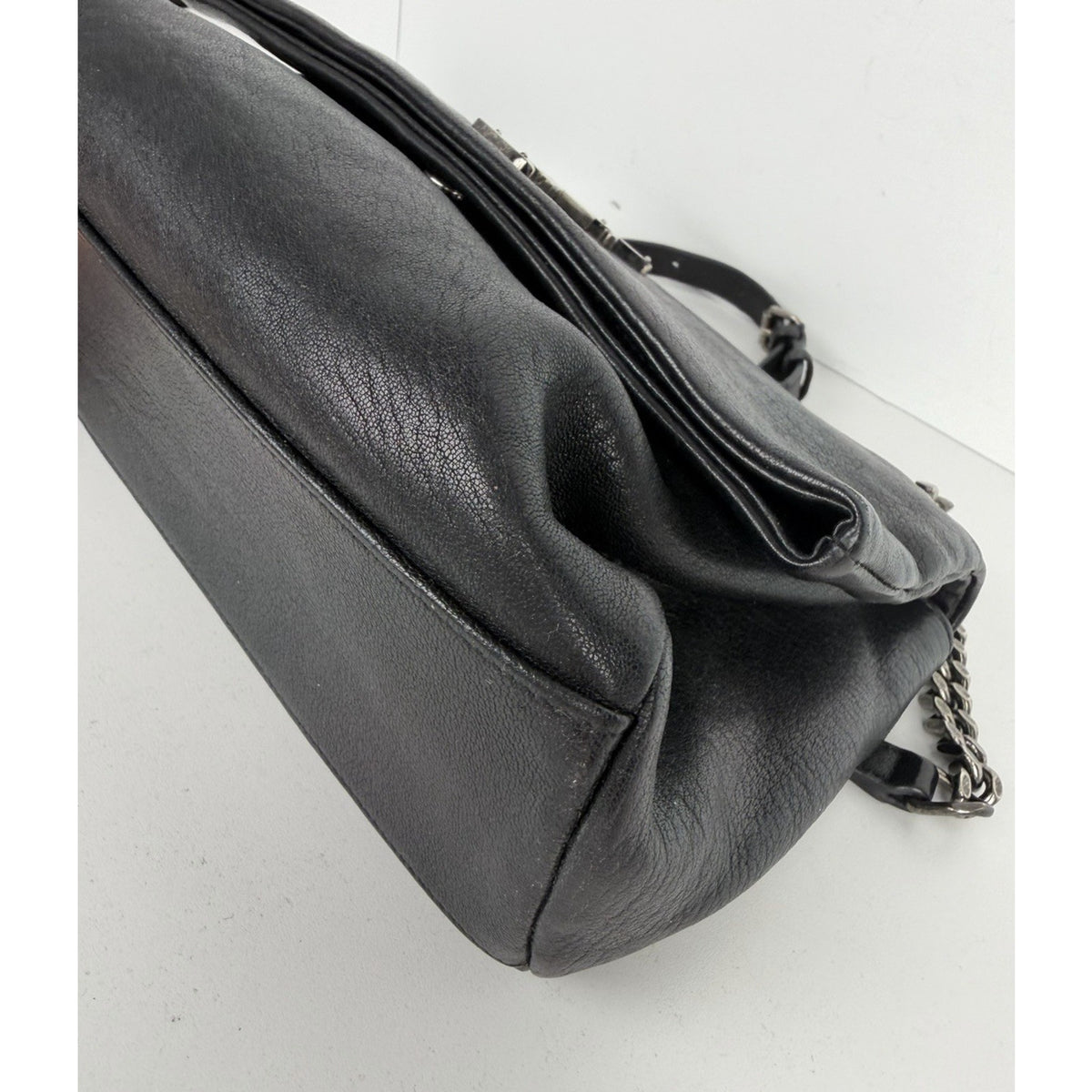Saint Laurent West Hollywood Medium Chain Crossbody Bag In Black Leather S-10