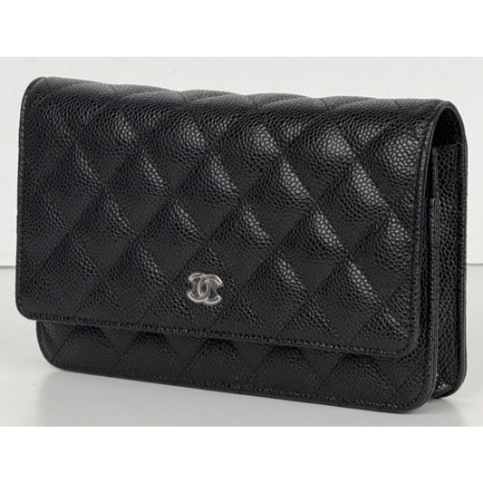 Chanel Classic Wallet On Chain Bag in Black Caviar Leather 2019 E-5
