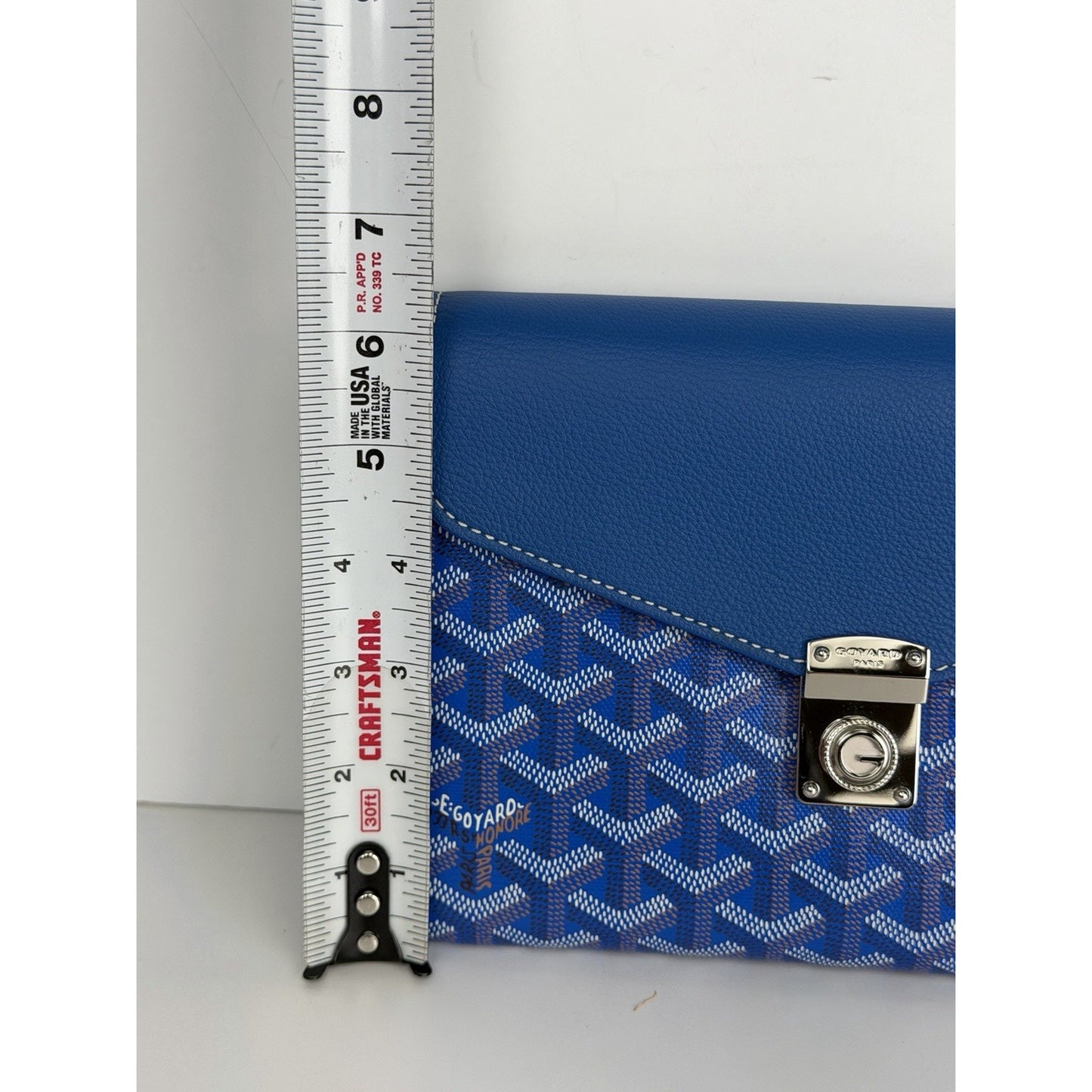 Goyard Chypre Wallet-Pouch Sky Blue Goyardine Canvas & Palladium G-Clasp D8